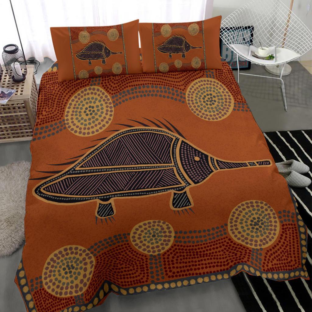 Aboriginal Bedding Set - Indigenous Echidna - Vibe Hoodie Shop