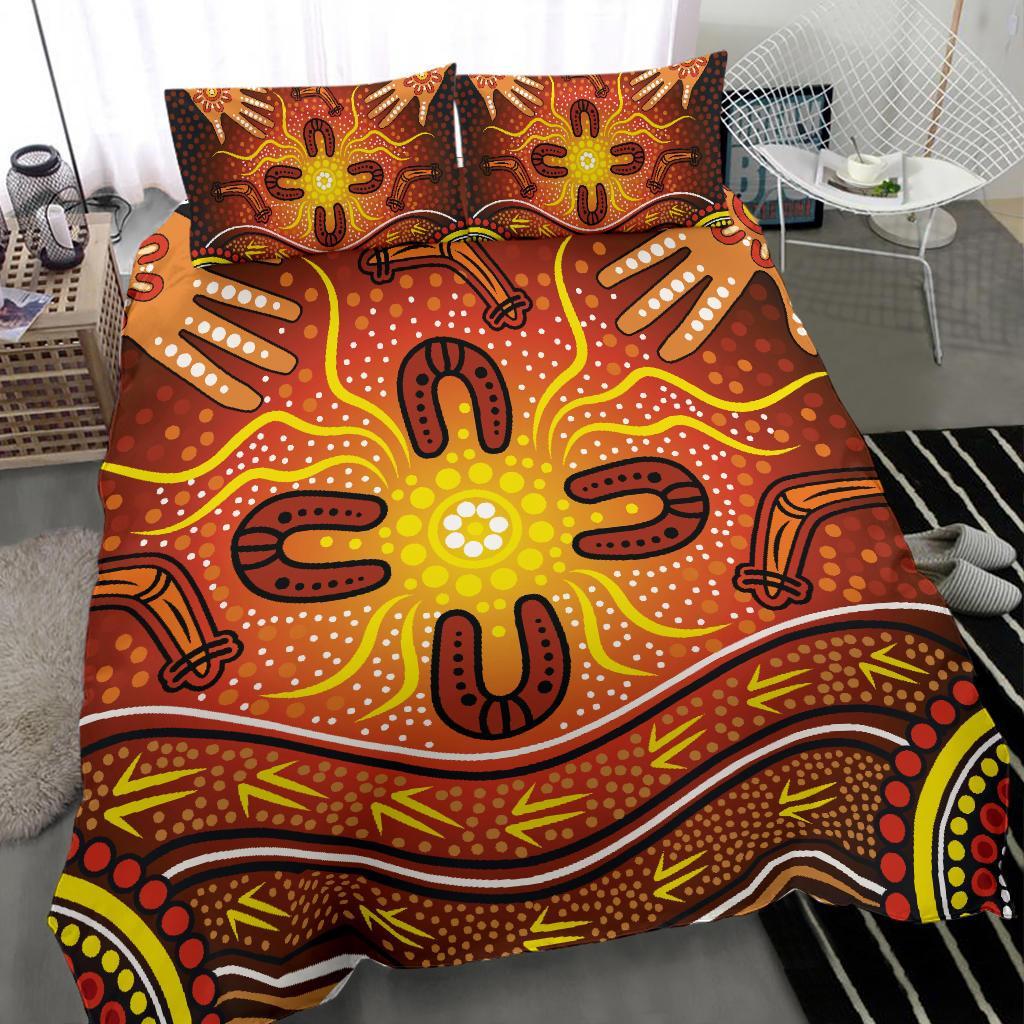 Aboriginal Bedding Set - Indigenous Patterns Ver10 - Vibe Hoodie Shop