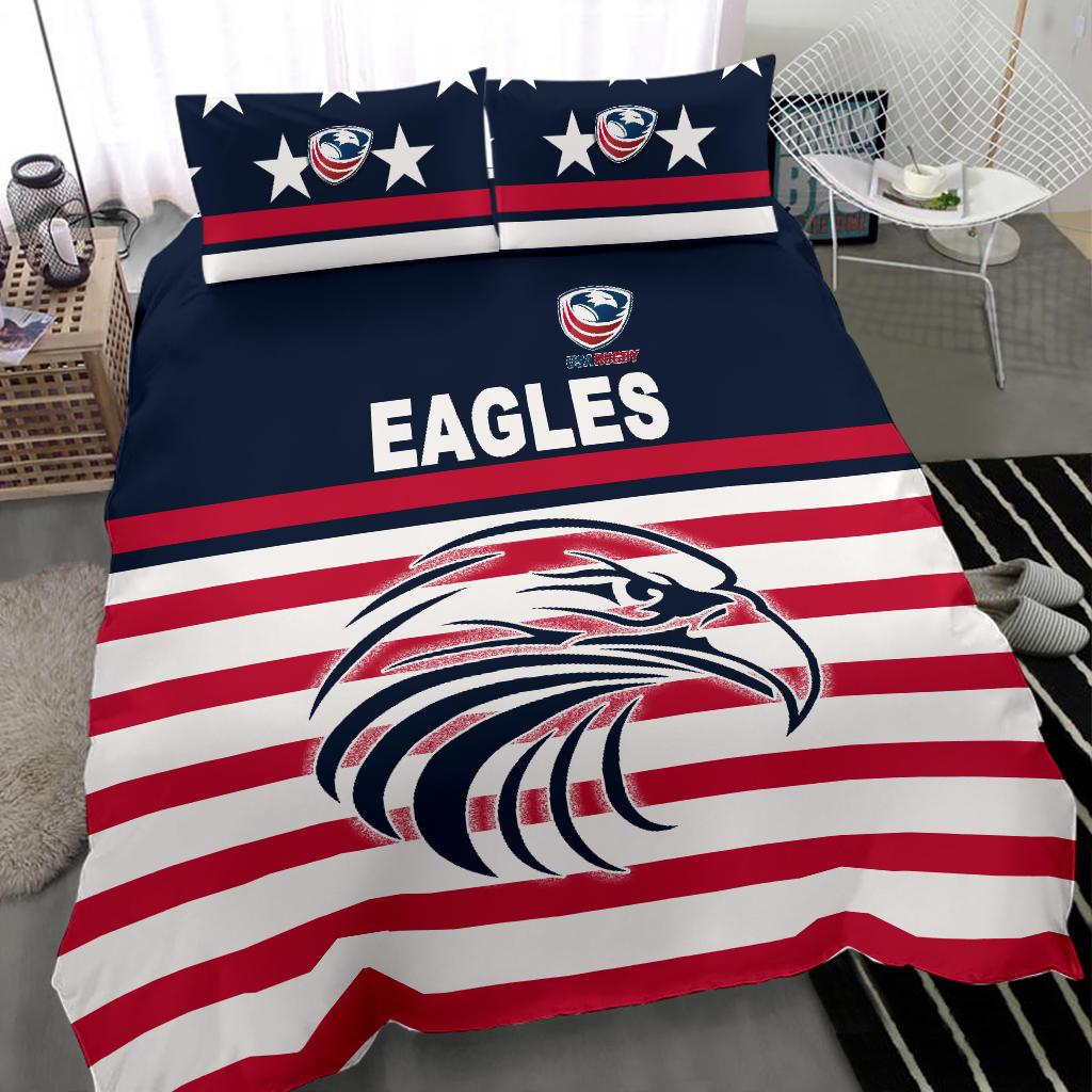 USA Rugby Bedding Set Eagles Simple Style - Navy - Vibe Hoodie Shop