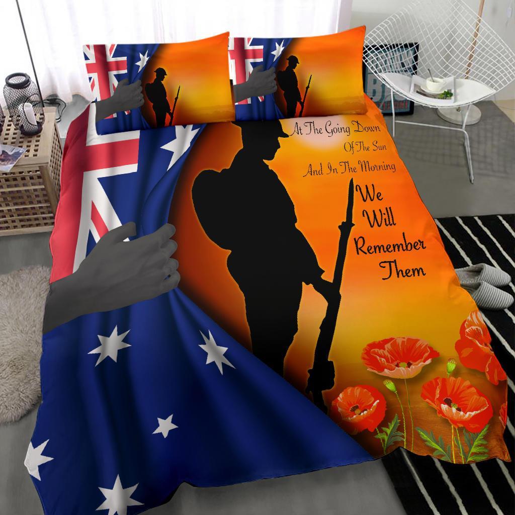 ANZAC Bedding Set - We Will Remember Them Ver02 - Vibe Hoodie Shop