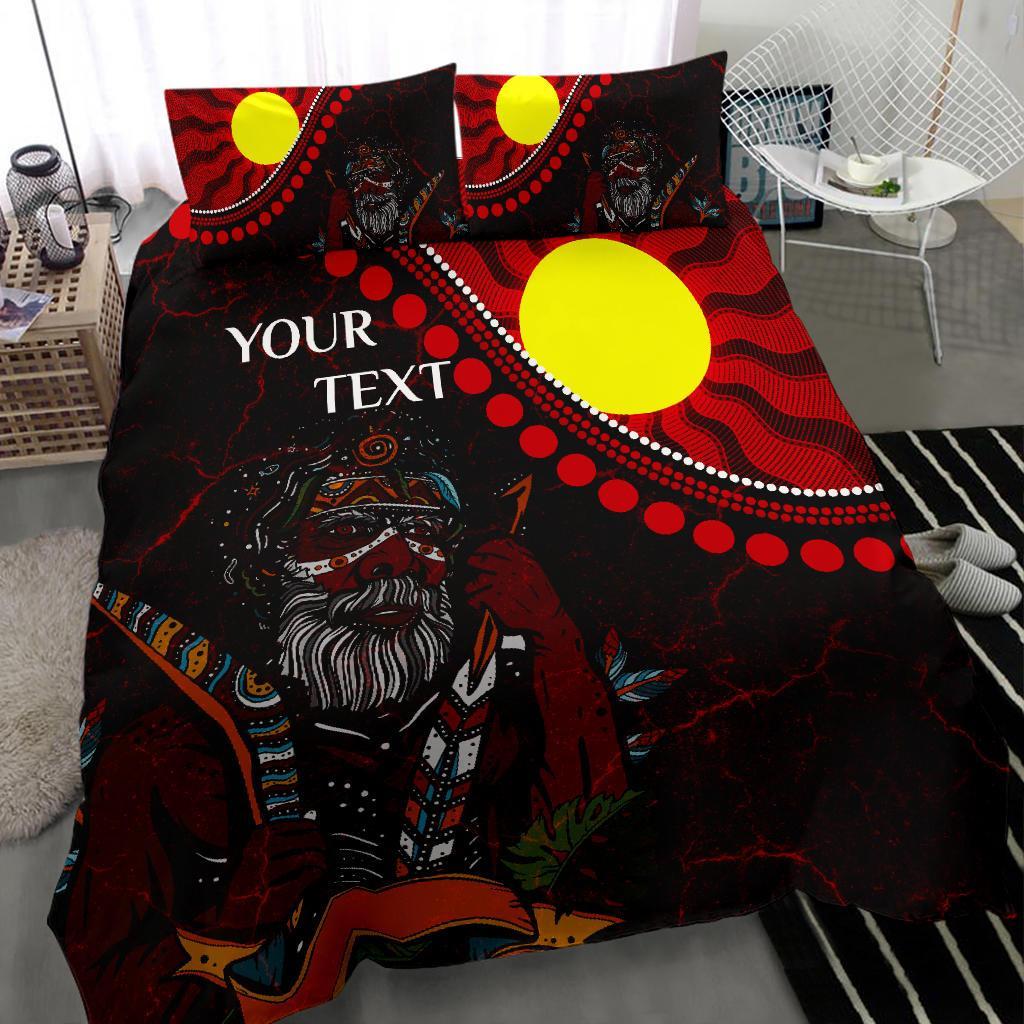 Custom Aboriginal Bedding Set - Indigenous People And Sun - Vibe Hoodie Shop