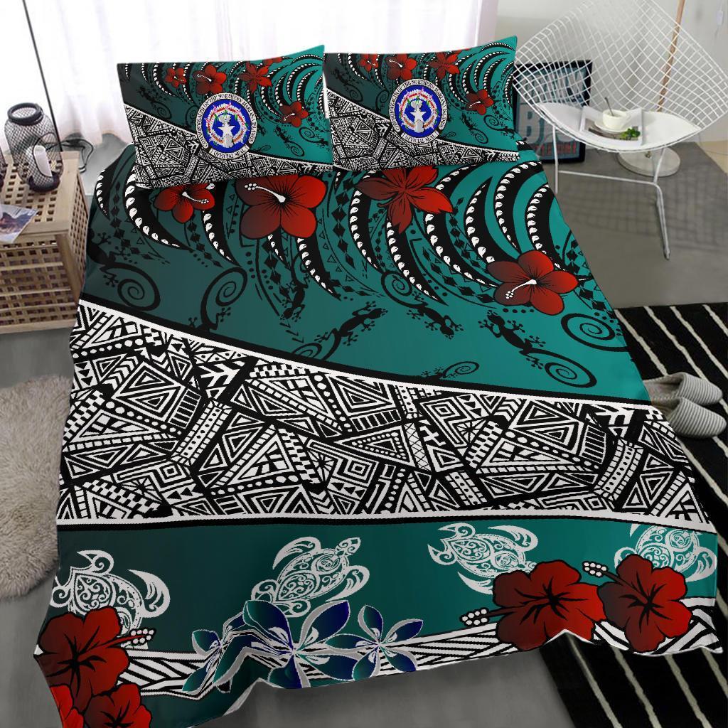 Northern Mariana Bedding Set - Lizard And Turtle Green - Vibe Hoodie Shop