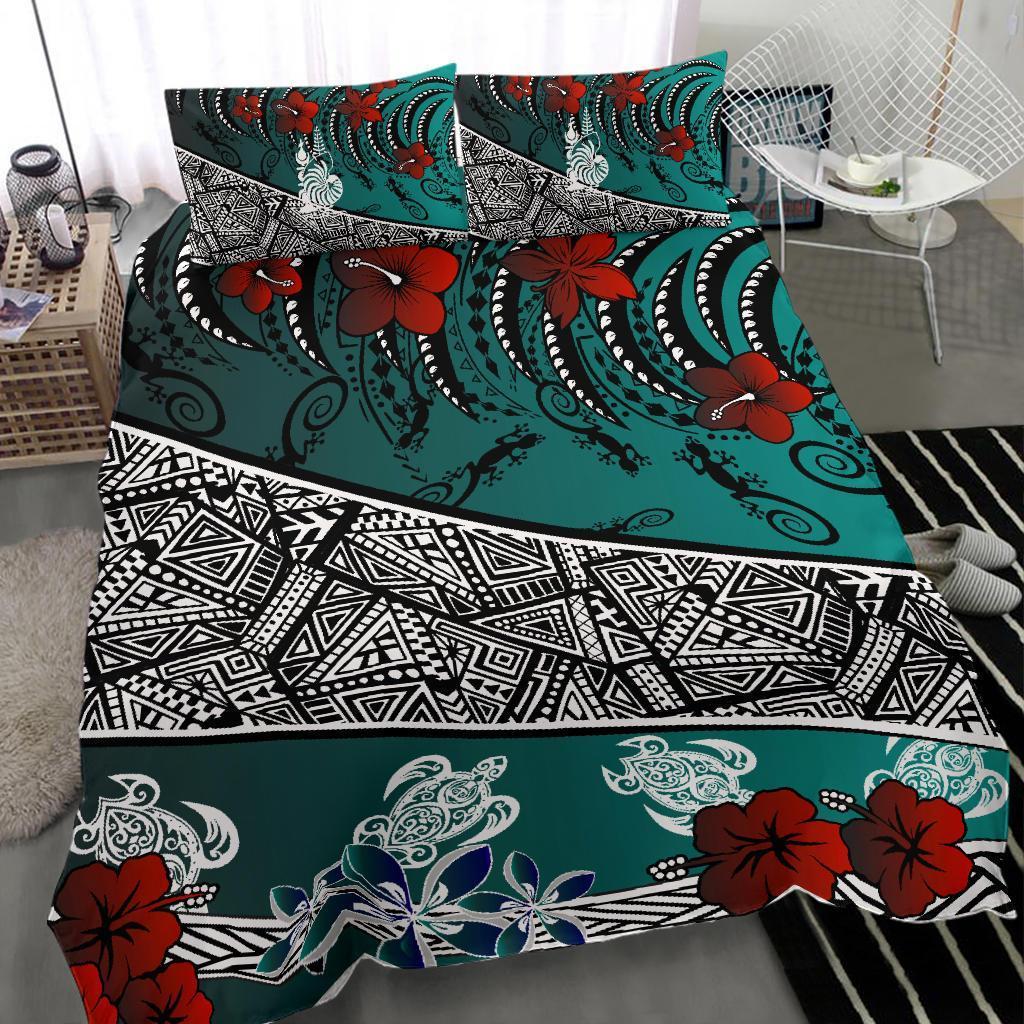 New Caledonia Bedding Set - Lizard And Turtle Green - Vibe Hoodie Shop