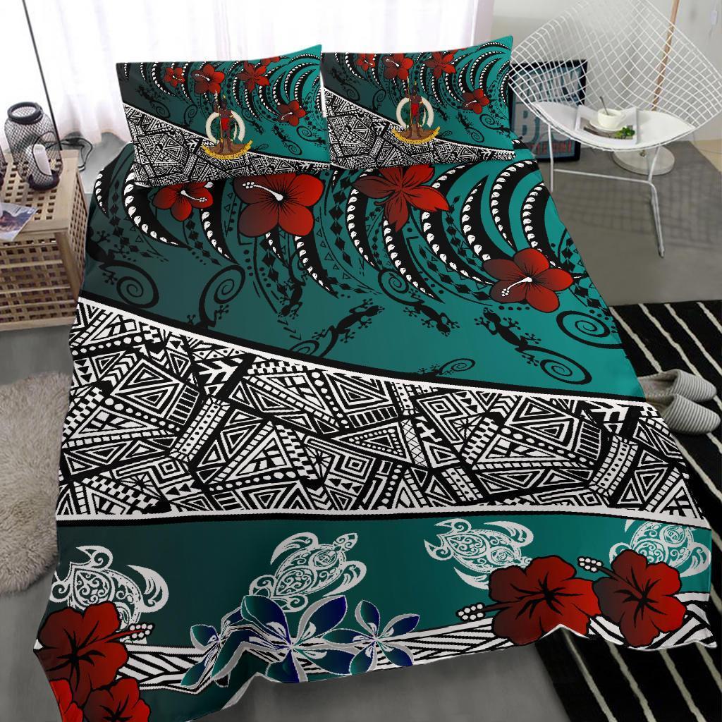 Vanuatu Bedding Set - Lizard And Turtle Green - Vibe Hoodie Shop