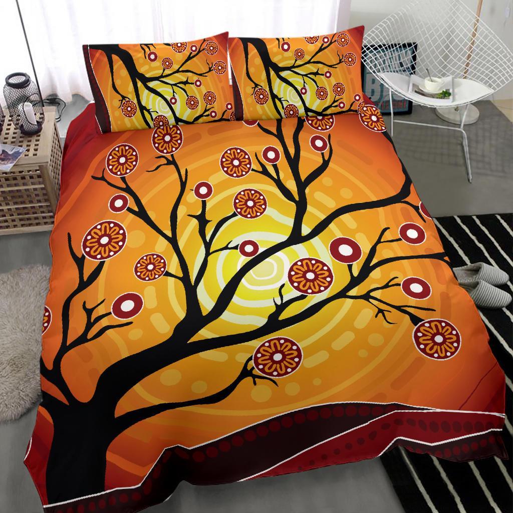 Aboriginal Bedding Set - Tree In Spring Season - Vibe Hoodie Shop