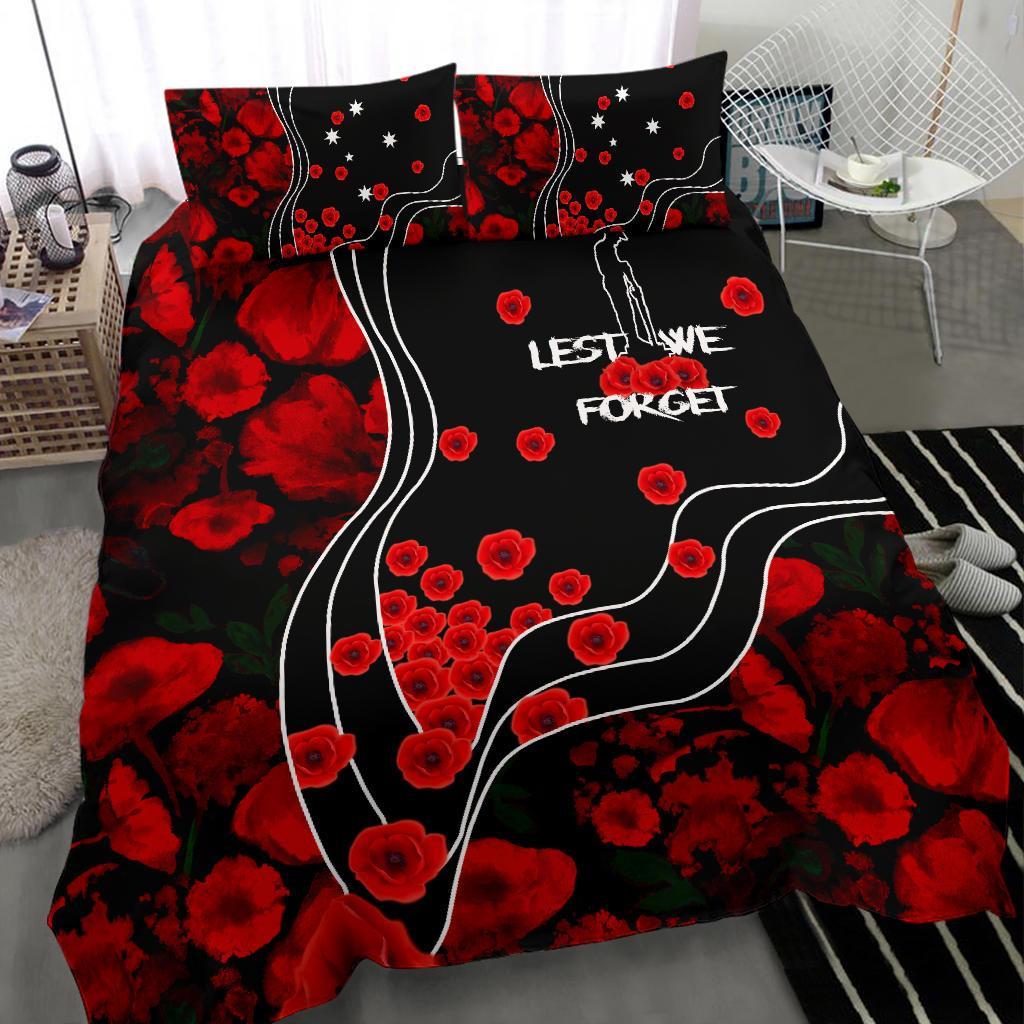 ANZAC Lest We Forget Bedding Set - Poppy Flowers - Vibe Hoodie Shop