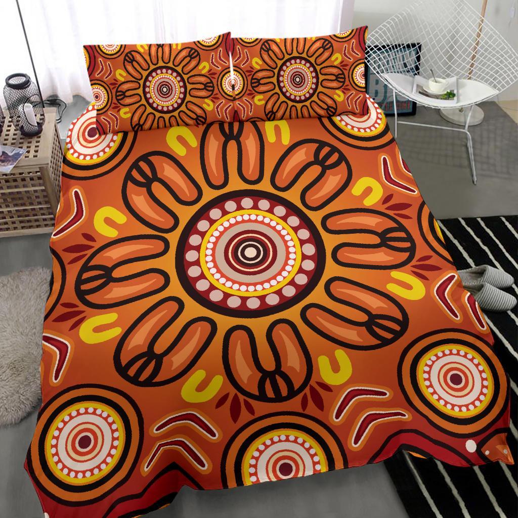 Aboriginal Bedding Set - Circle Flowers Patterns VER01 - Vibe Hoodie Shop