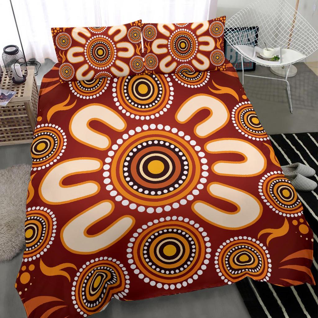 Aboriginal Bedding Set - Circle Flowers Patterns Ver02 - Vibe Hoodie Shop