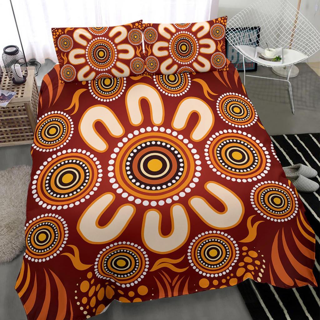 Aboriginal Bedding Set - Circle Flowers Patterns Ver03 - Vibe Hoodie Shop