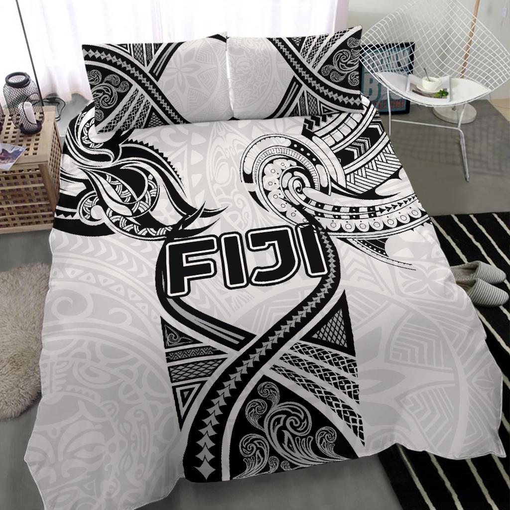 Fiji Rugby Bedding Set Polynesian Waves Style - Vibe Hoodie Shop