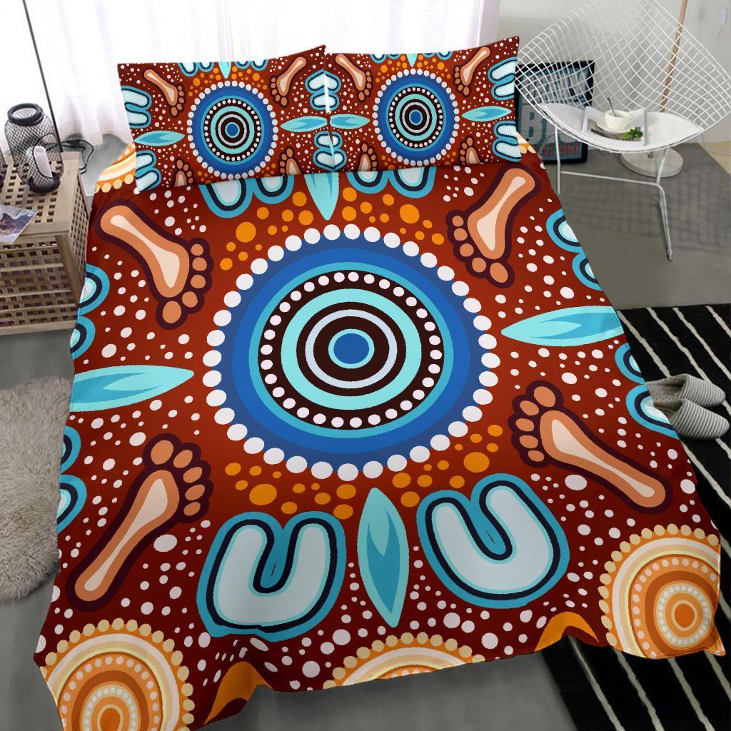 Aboriginal Bedding Set - Indigenous Circle Dot Painting Ver02 - Vibe Hoodie Shop