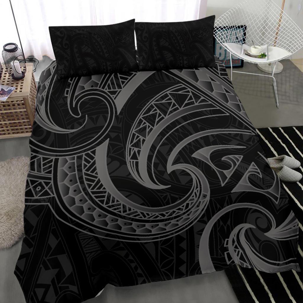 New Zealand Maori Mangopare Bedding Set Polynesian - Black - Vibe Hoodie Shop