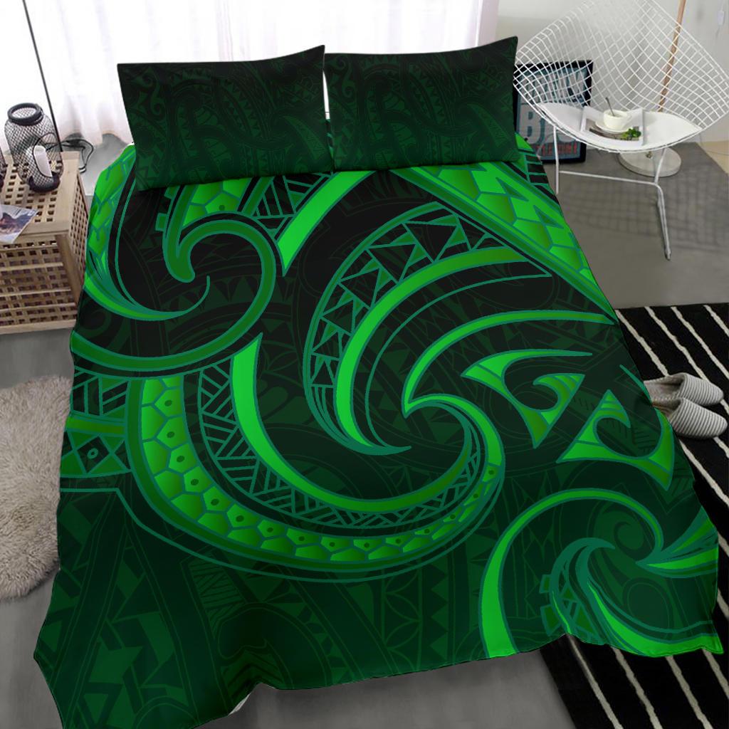 New Zealand Maori Mangopare Bedding Set Polynesian - Green - Vibe Hoodie Shop