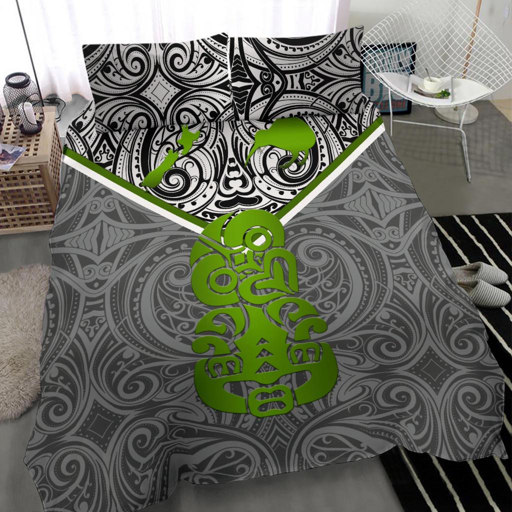 New Zealand Maori Rugby Bedding Set Pride Version - Gray - Vibe Hoodie Shop