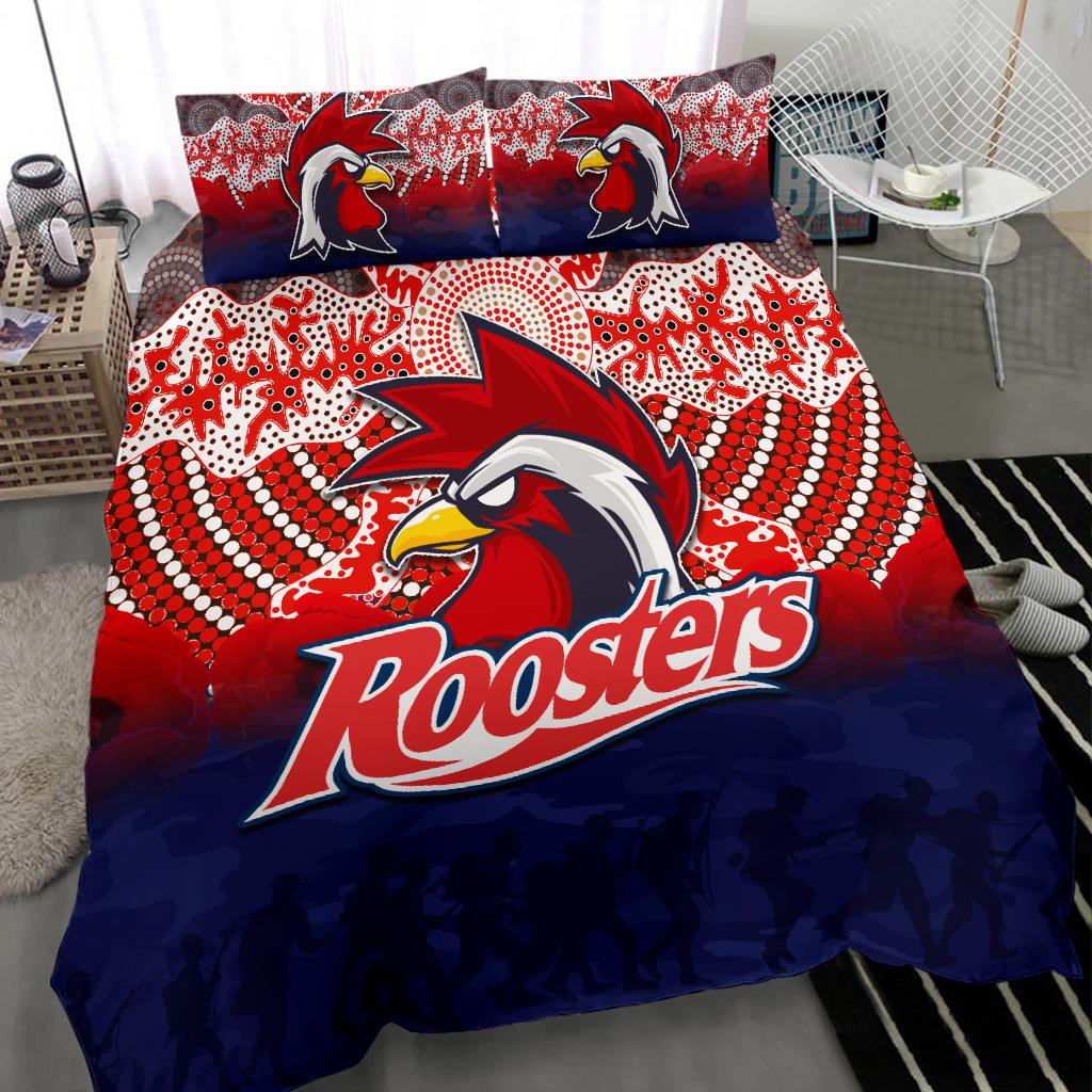 Roosters Bedding Set ANZAC Day Aboriginal - Vibe Hoodie Shop