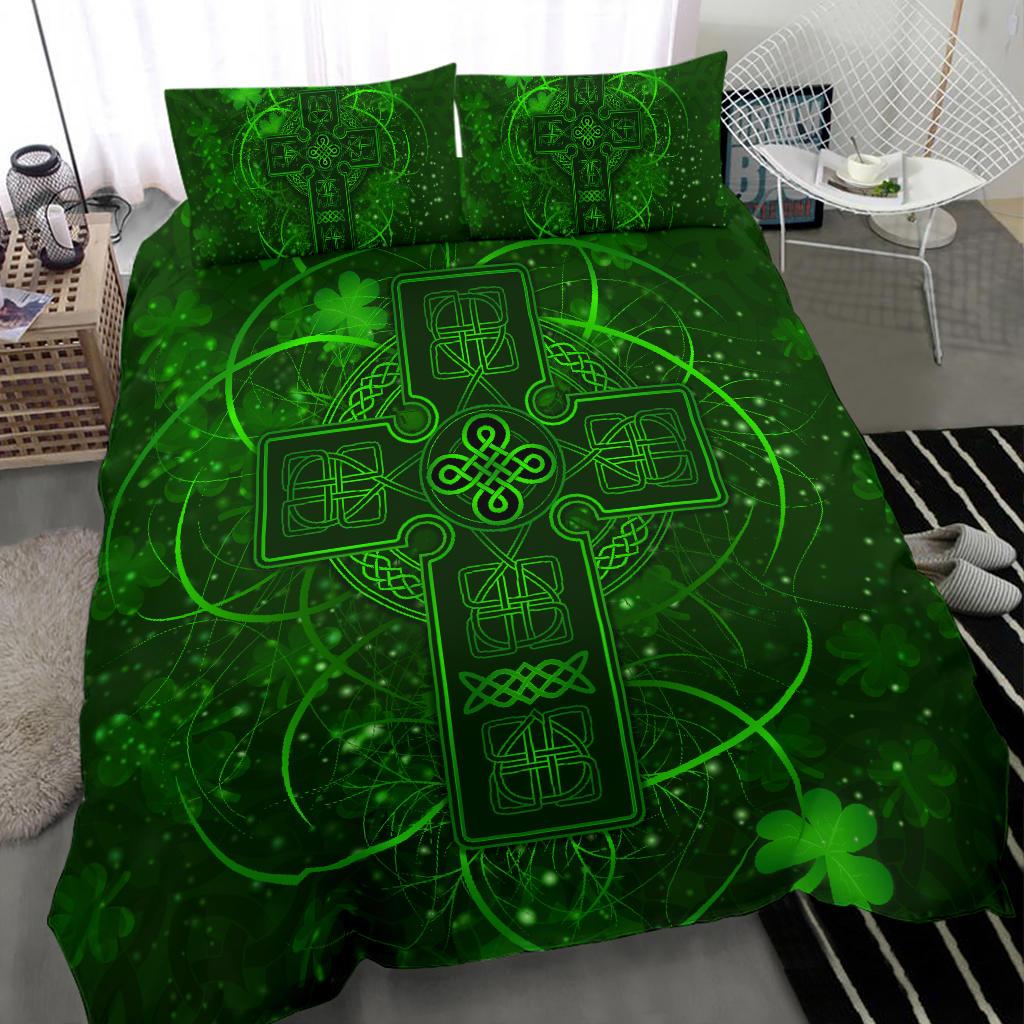 Ireland Bedding Set Irish Saint Patrick Day Celtic Cross - Vibe Hoodie Shop