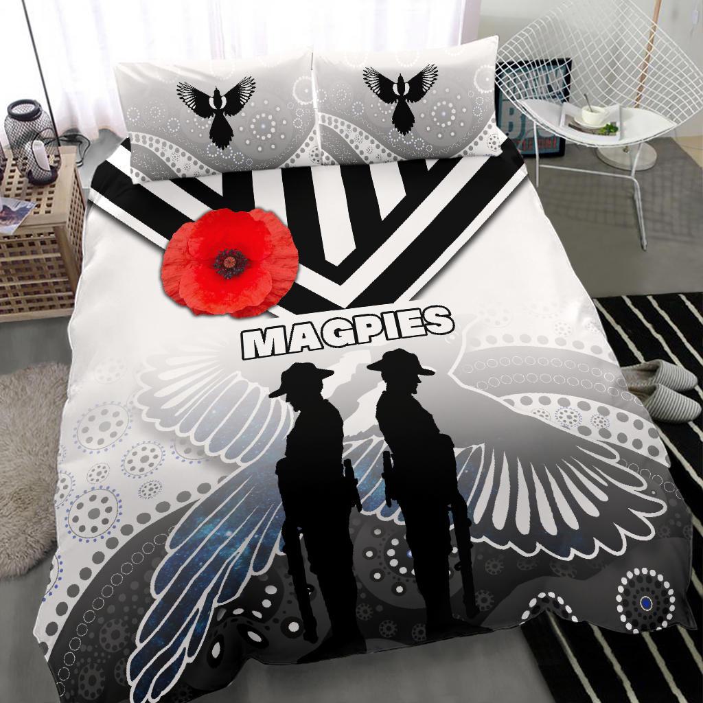 Magpies Bedding Set Collingwood ANZAC Day Special Version - Vibe Hoodie Shop