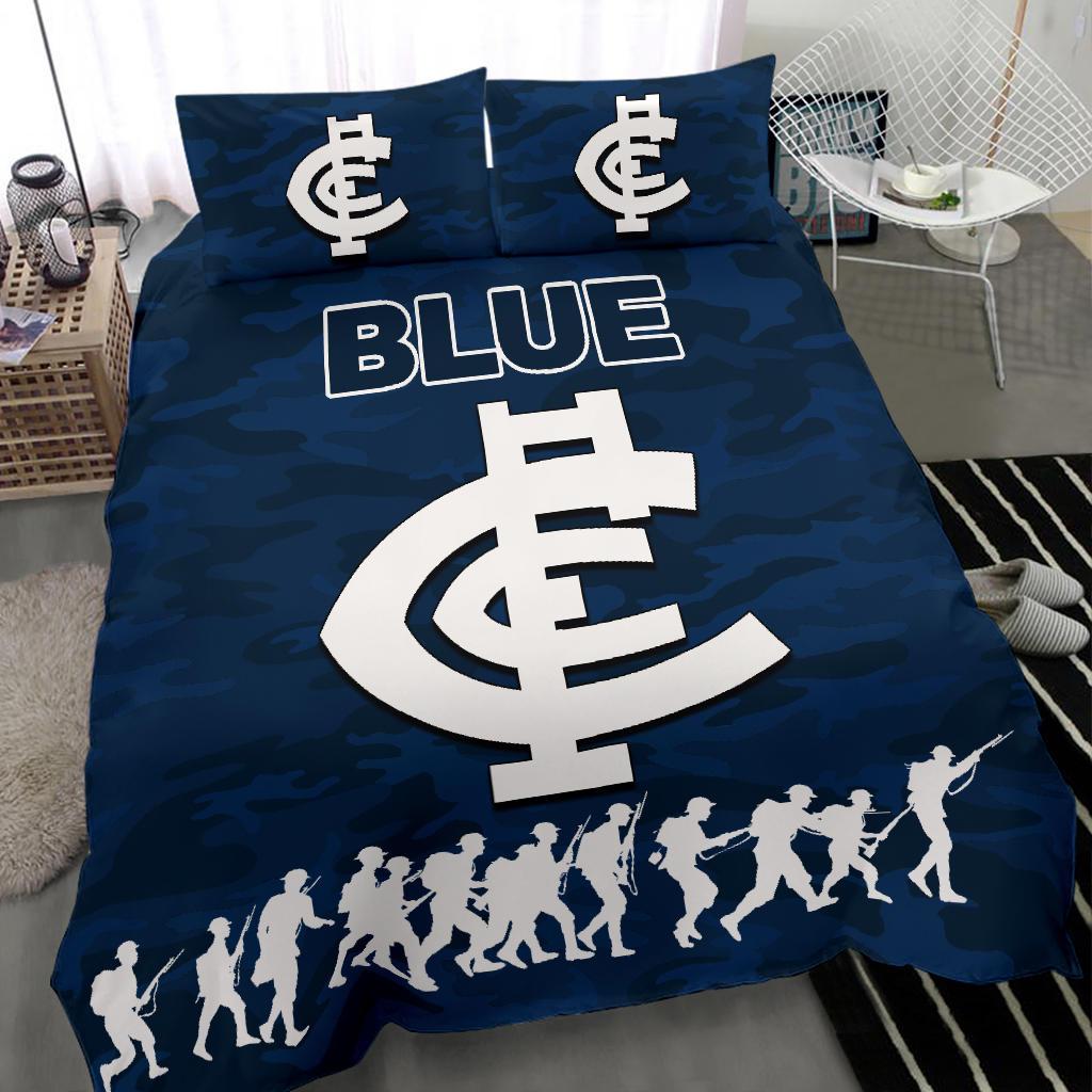 Carlton Blues Bedding Set ANZAC Day Army Patterns - Vibe Hoodie Shop