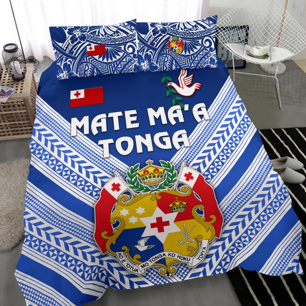 Mate Ma'a Tonga Rugby Bedding Set Polynesian Creative Style - Blue - Vibe Hoodie Shop