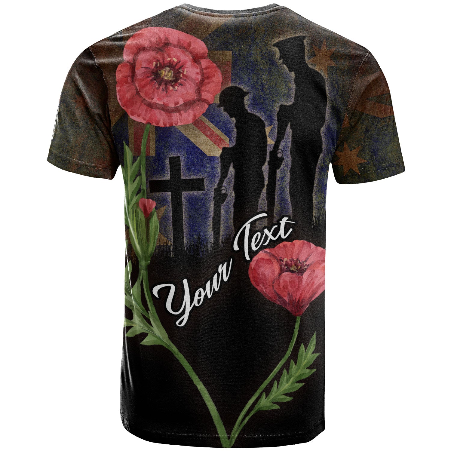 Australia Anzac Day T-shirt - Custom Lest We Forget With Poppies Flowers Watercolor Style T-shirt - Vibe Hoodie Shop