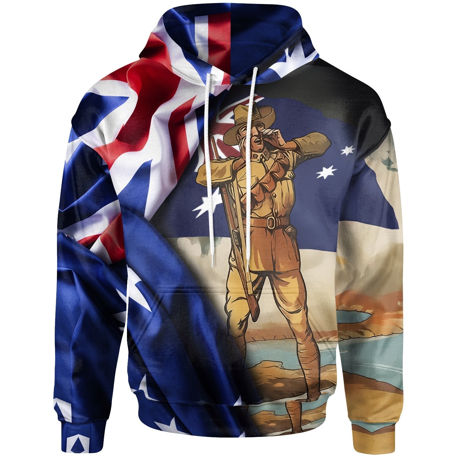 Australia Hoodie - ANZAC Day Soldier Calling - Vibe Hoodie Shop