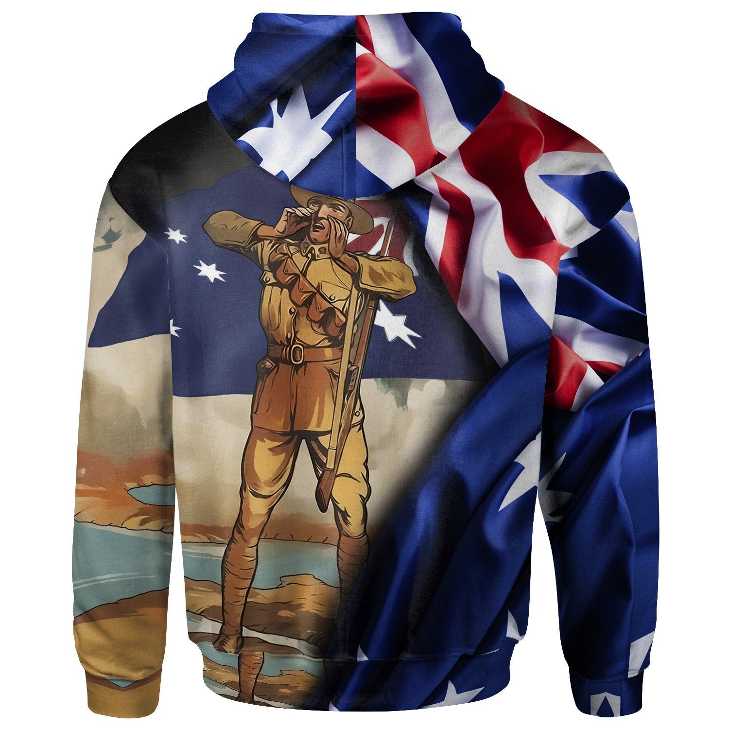 Australia Hoodie - ANZAC Day Soldier Calling - Vibe Hoodie Shop