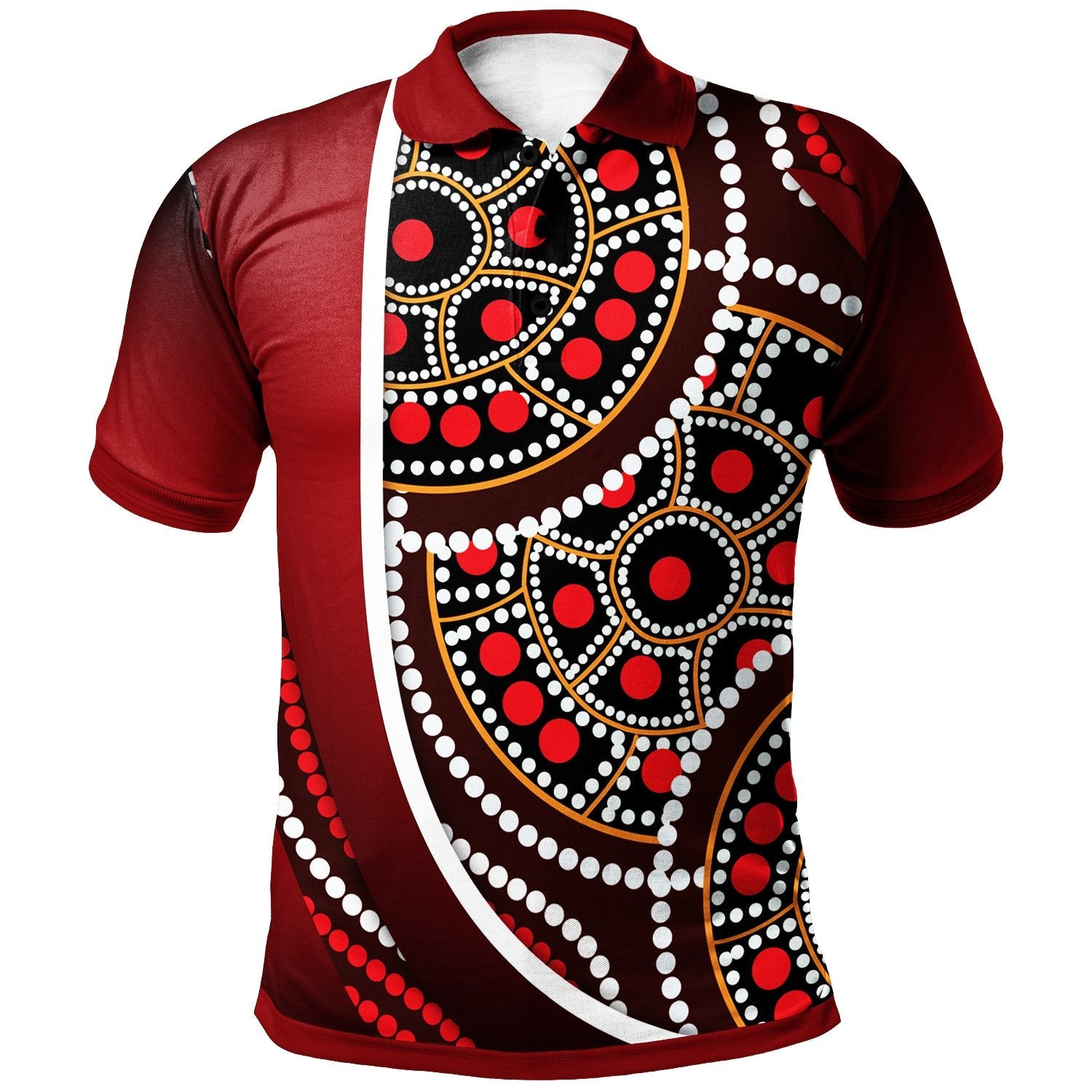 Aboriginal Polo Shirt - Aboriginal Tortoiseshell Dot Panting - Vibe Hoodie Shop