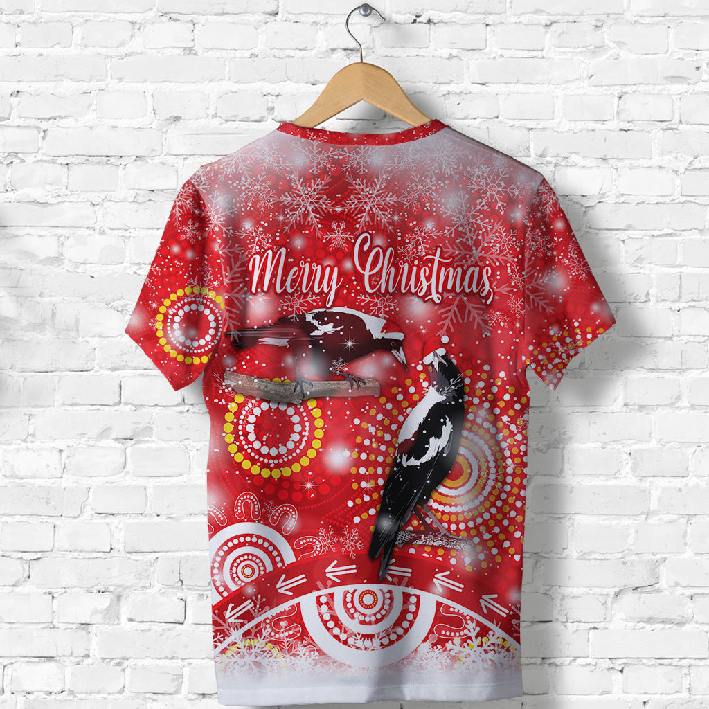 Australian Magpies Christmas T shirt Original Style - Red - Vibe Hoodie Shop