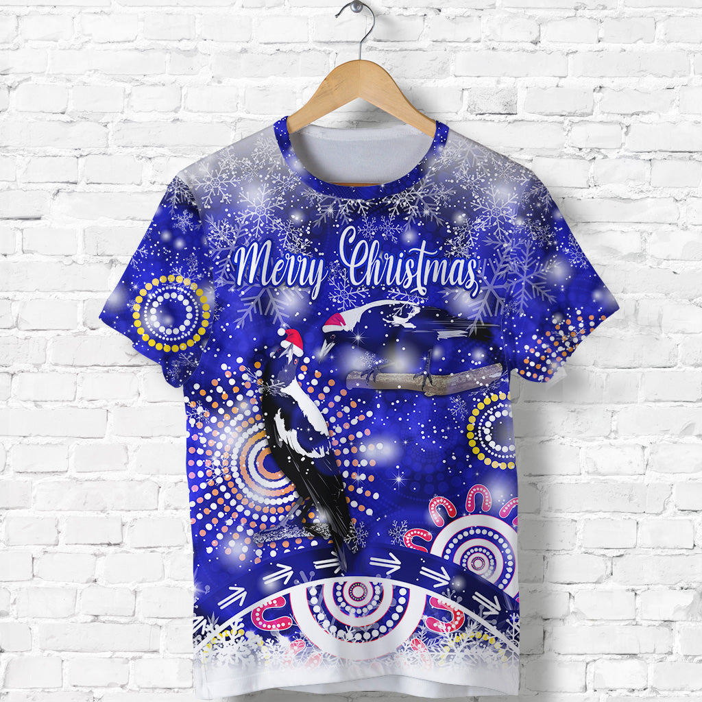 (Custom Personalised) Australian Magpies Christmas T shirt Original Style - Blue - Vibe Hoodie Shop