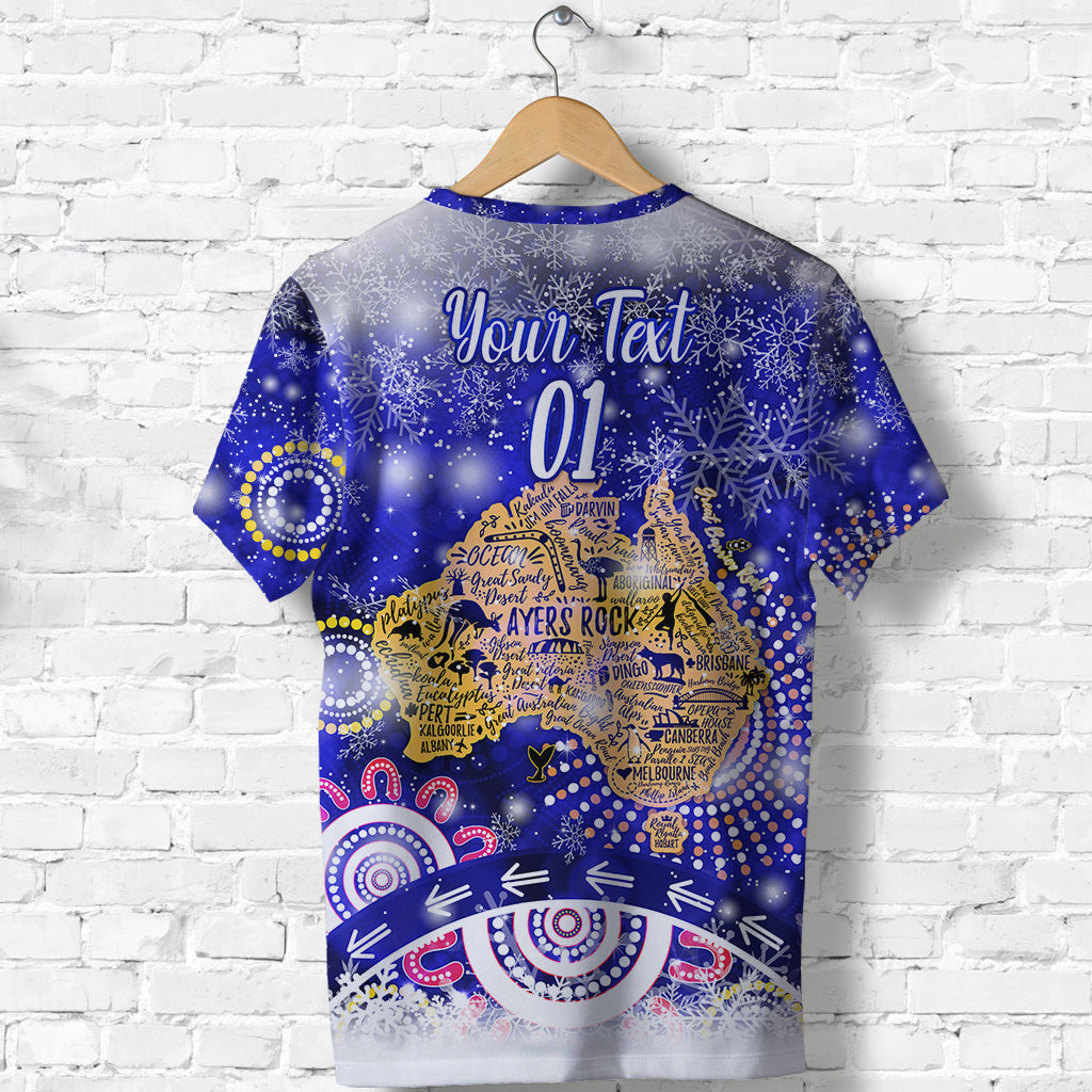 (Custom Personalised) Australia Map Christmas T shirt Original Style - Blue - Vibe Hoodie Shop
