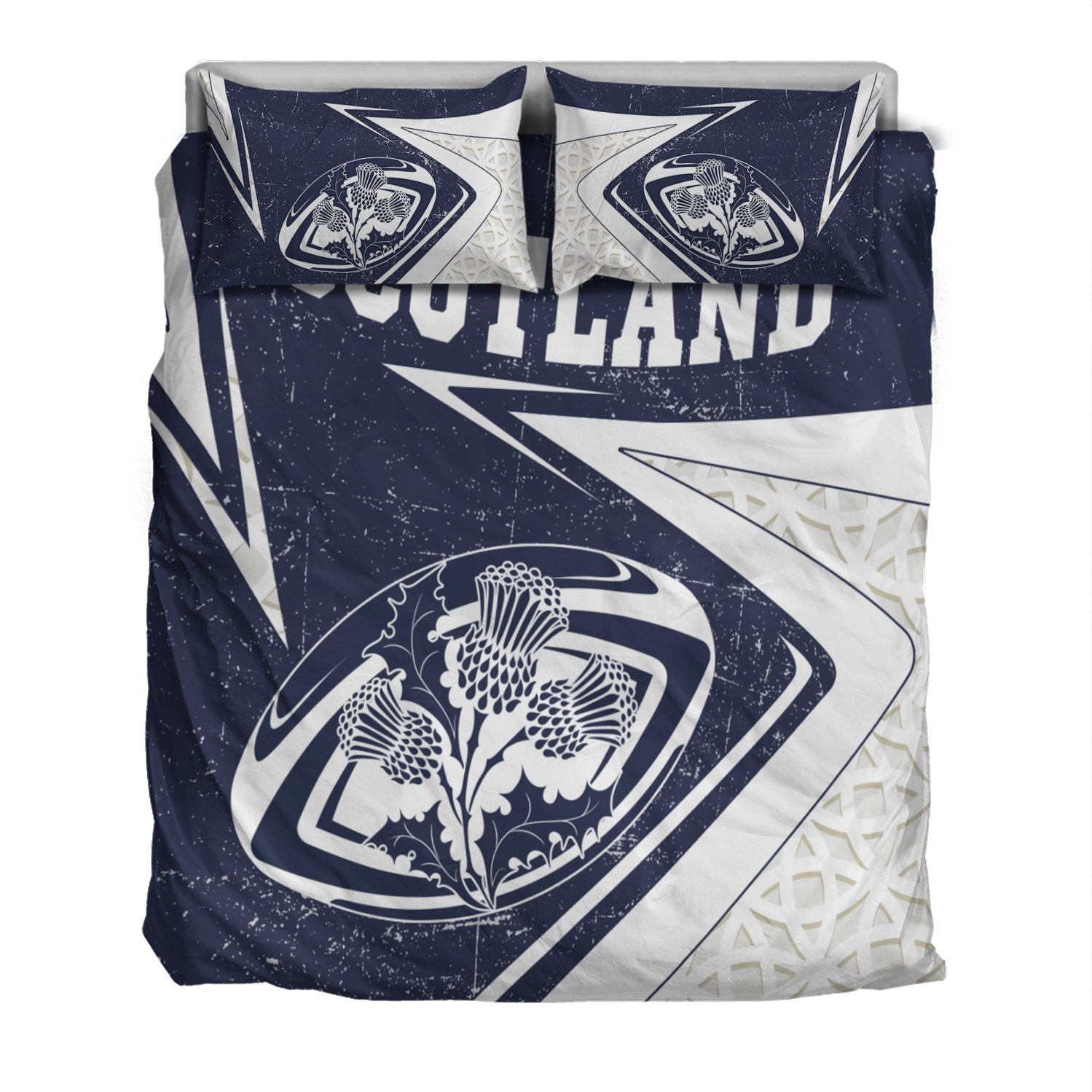 Scotland Rugby Bedding Set - Celtic Scottish Rugby Ball Thistle Ver - Vibe Hoodie Shop
