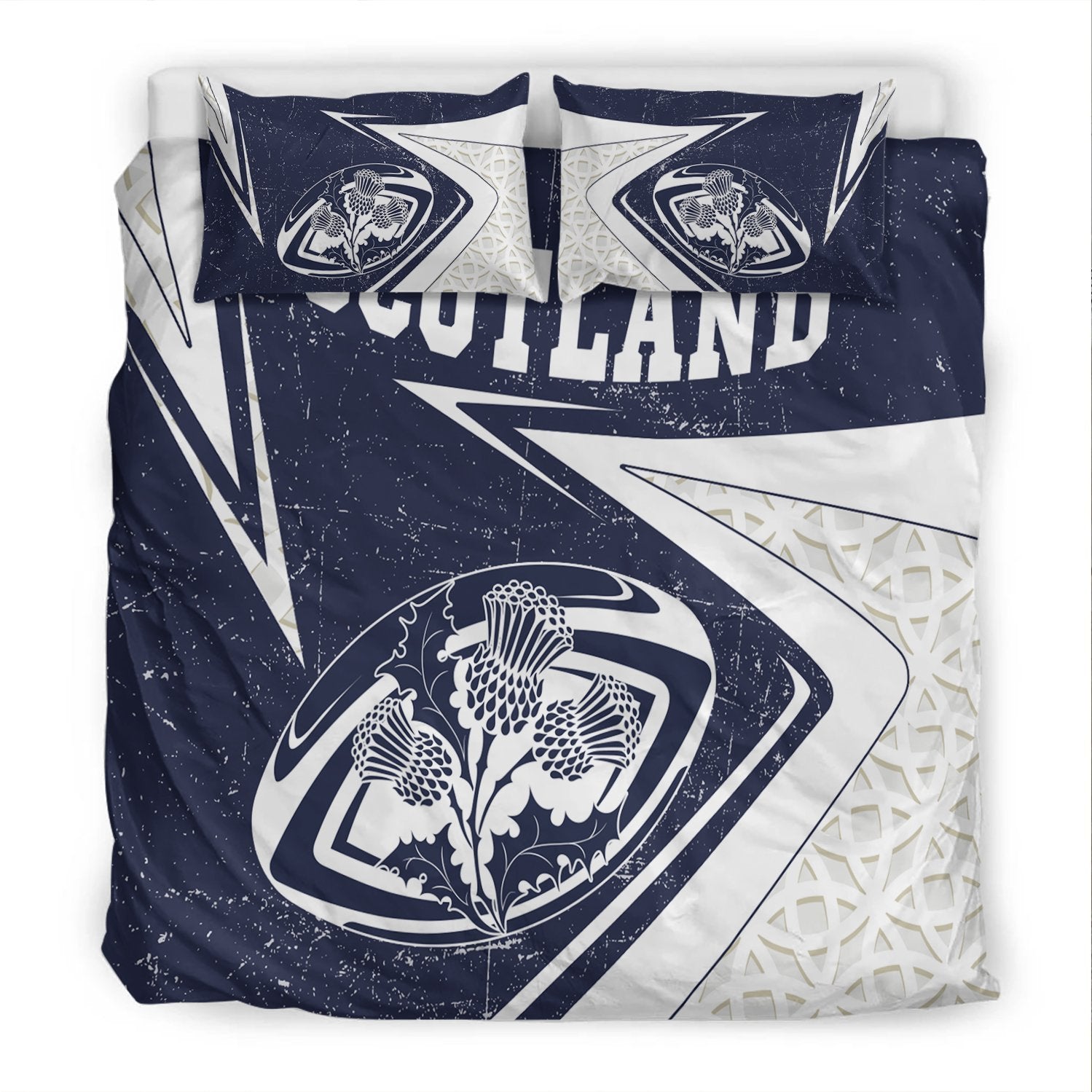 Scotland Rugby Bedding Set - Celtic Scottish Rugby Ball Thistle Ver - Vibe Hoodie Shop