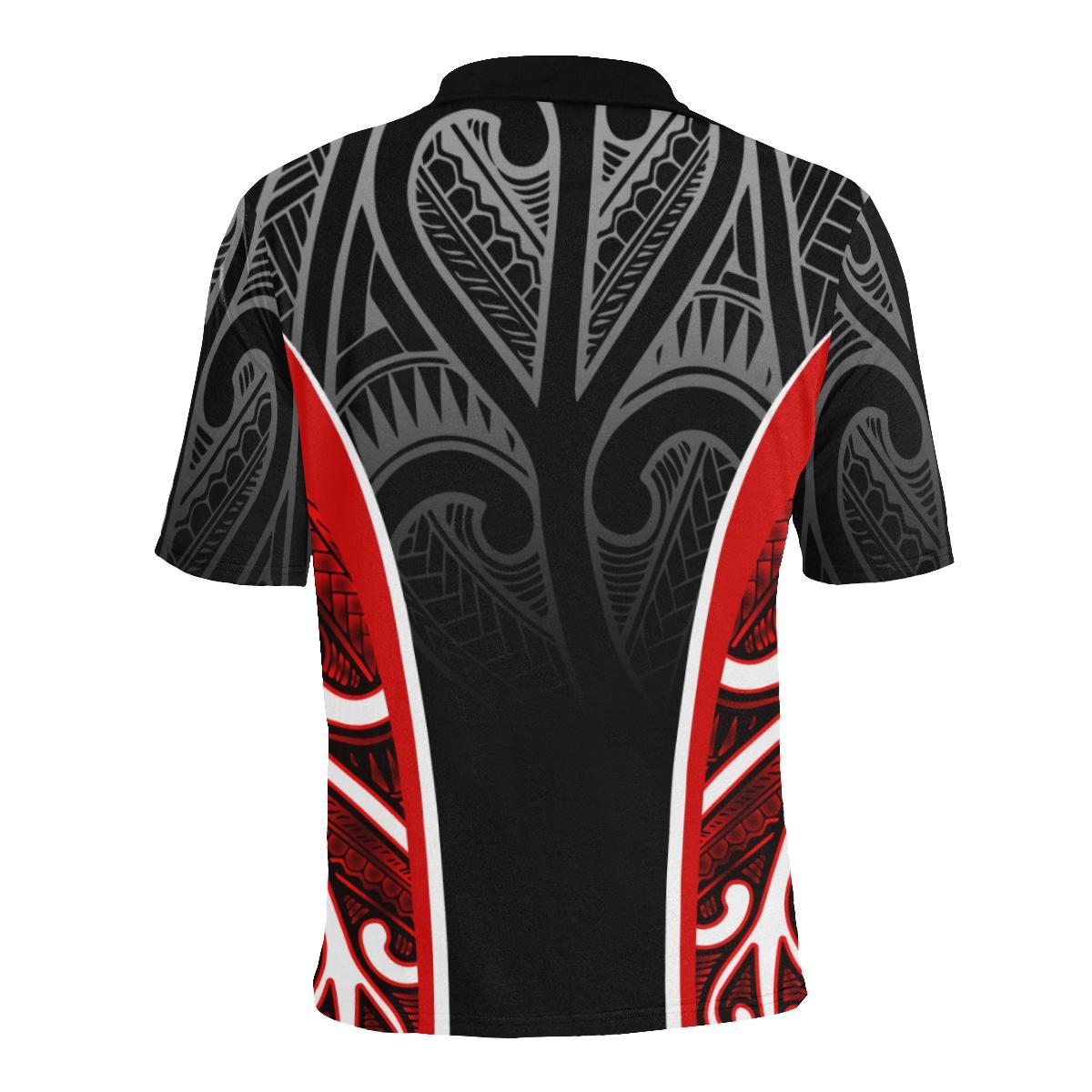 New Zealand Men's All Over Print Polo Shirt Silver Fern Rugby - Vibe Hoodie Shop