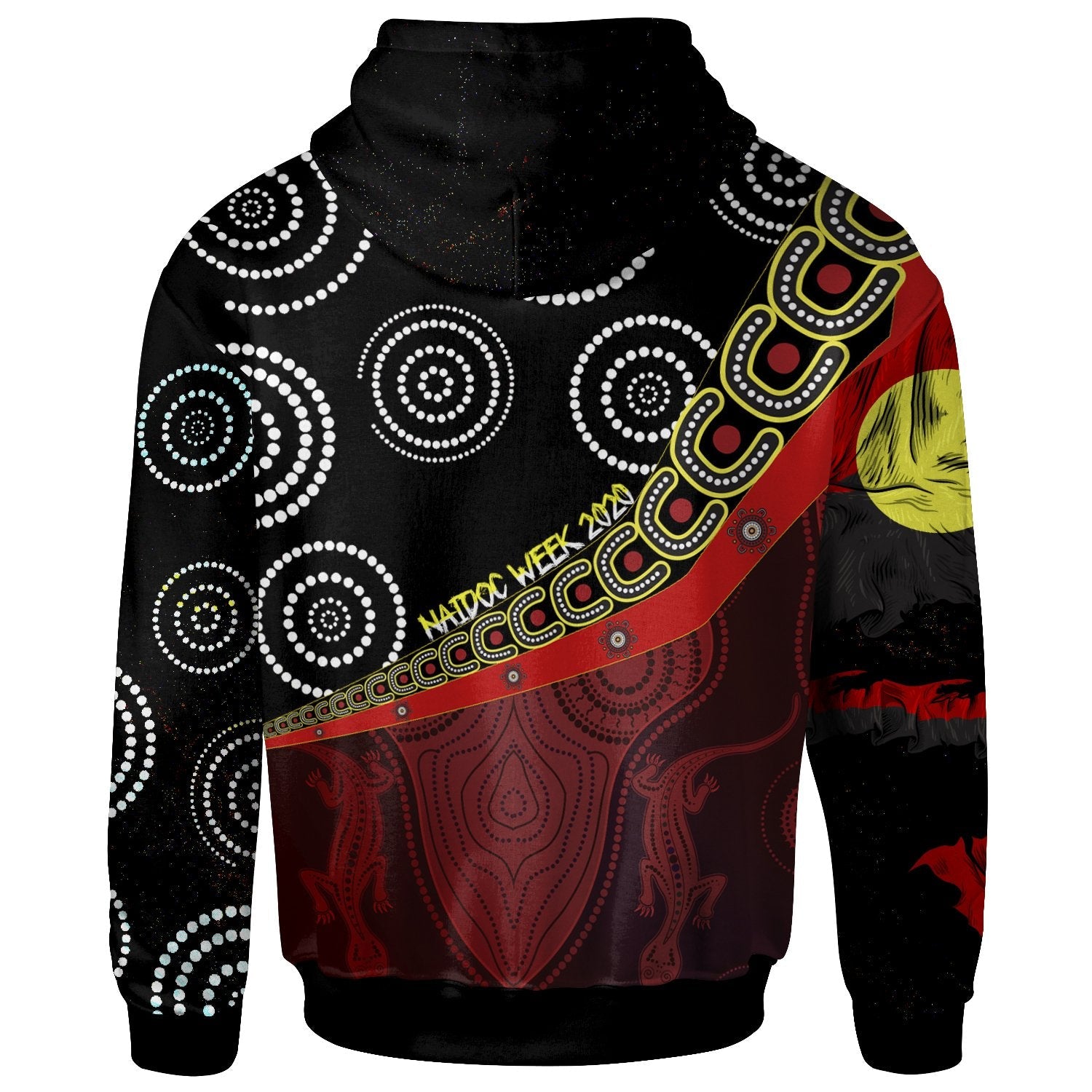 (Custom) Breakout Hoodie - Aboriginal Flags and Dot Acrylic Paint Style NAIDOC - Unisex - Vibe Hoodie Shop