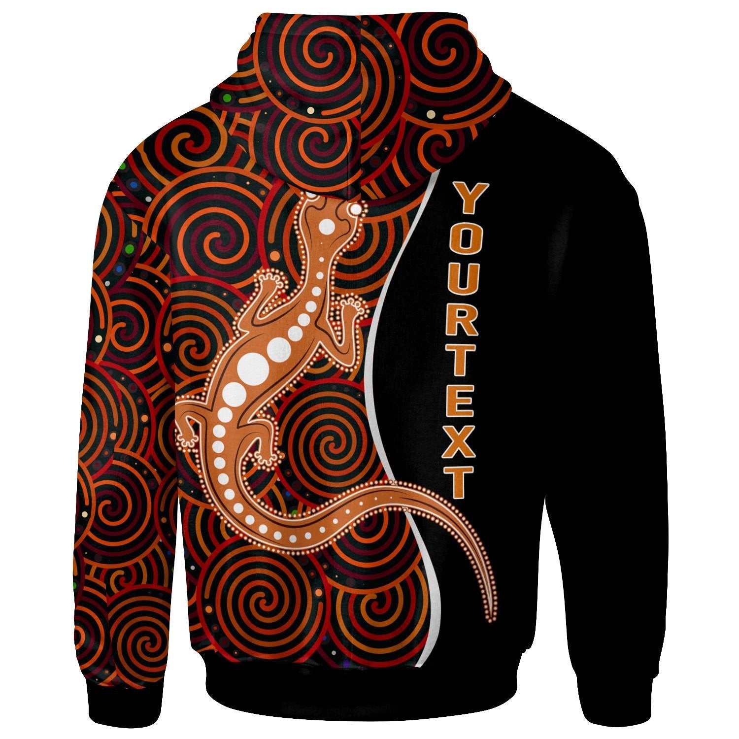 Aboriginal Personalised Zip - Up Hoodie - Indigenous Lizard Dreaming - Vibe Hoodie Shop