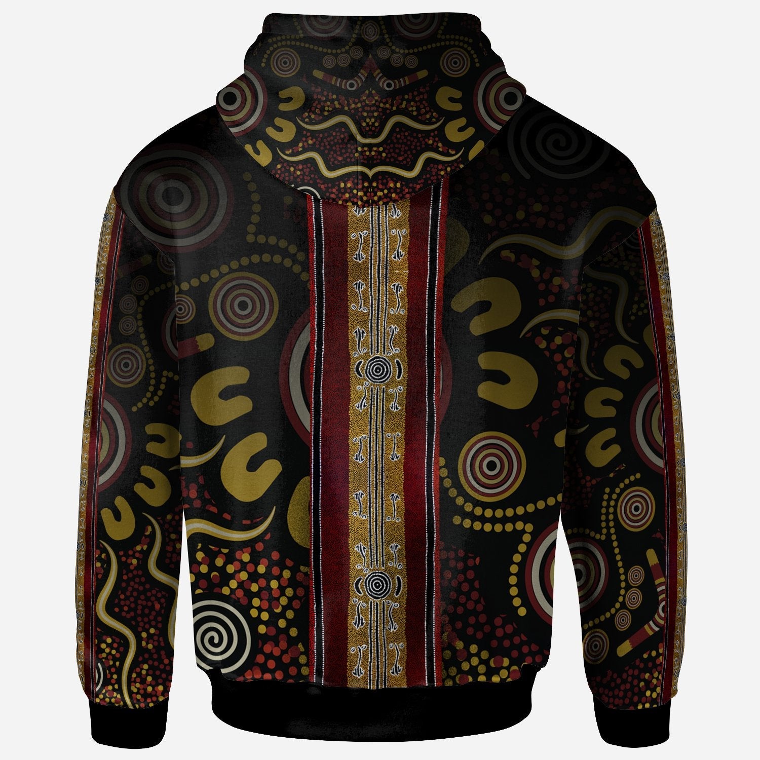 Zio Hoodie - Aboriginal Dot Panting Art Stripe Lines - Vibe Hoodie Shop