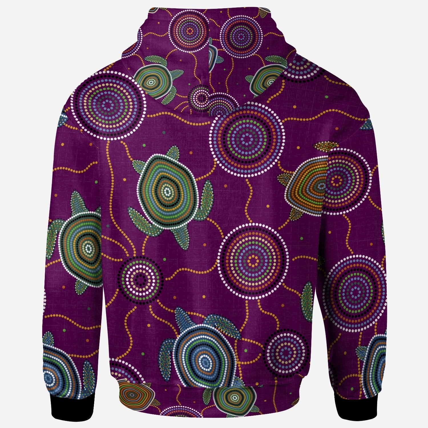 Hoddie - Aboriginal Turtle Purple Australia Dot Patterns - Vibe Hoodie Shop