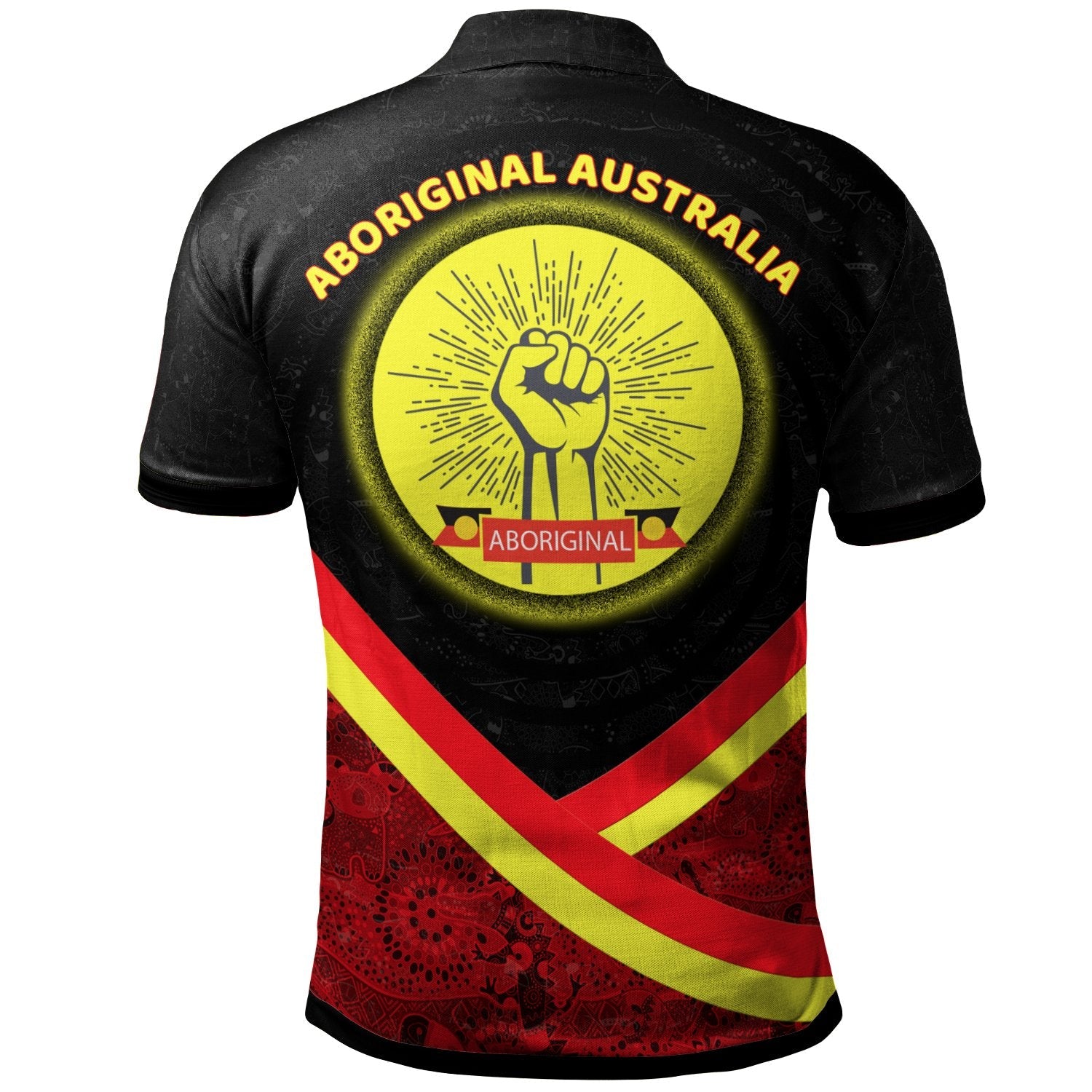 (Custom) Polo Shirt - Aboriginal Flag And Animals Pattern - Vibe Hoodie Shop