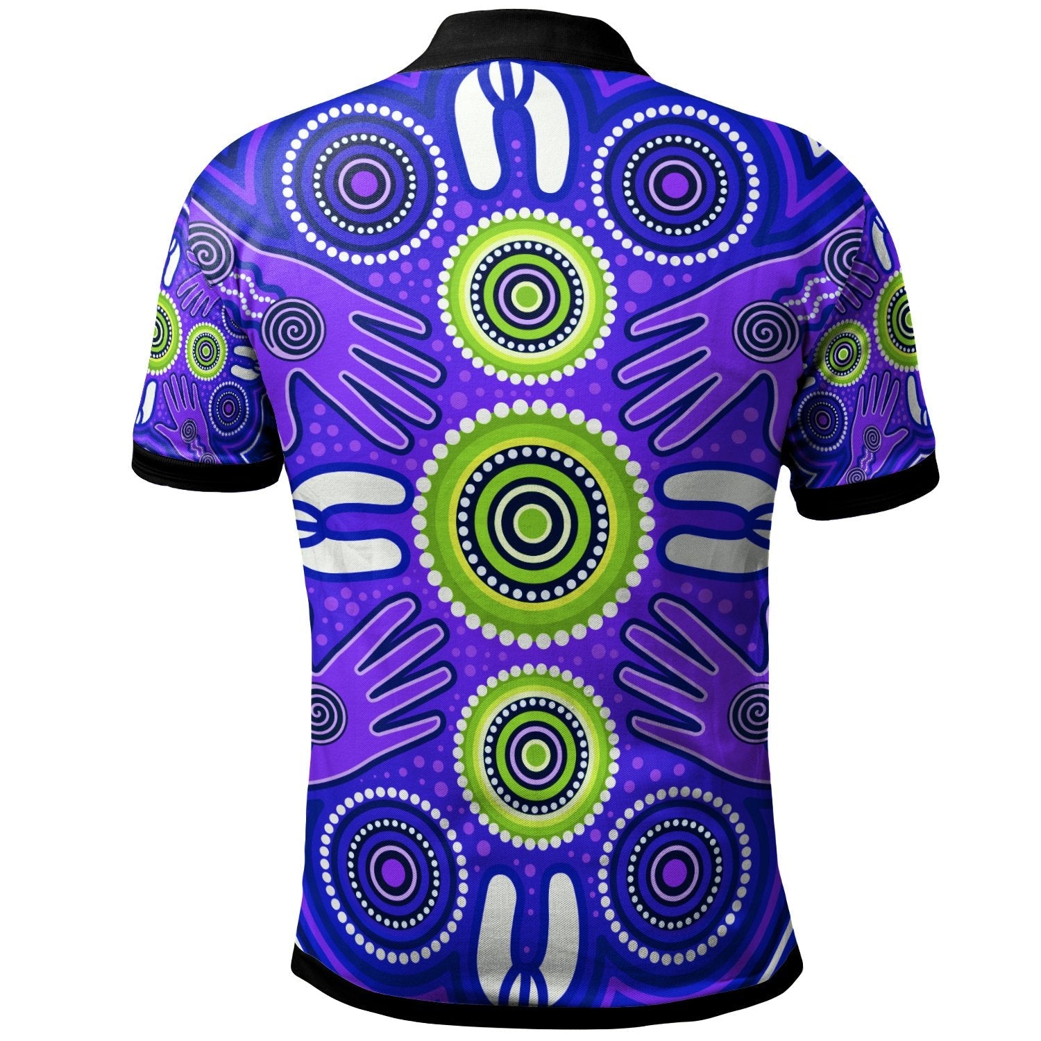 Polo Shirts - Aboriginal Family With Dot Painting art - Vibe Hoodie Shop