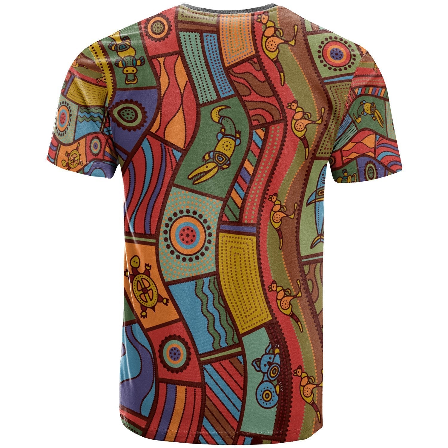 T shirt - Aboriginal Art With Animals - Vibe Hoodie Shop