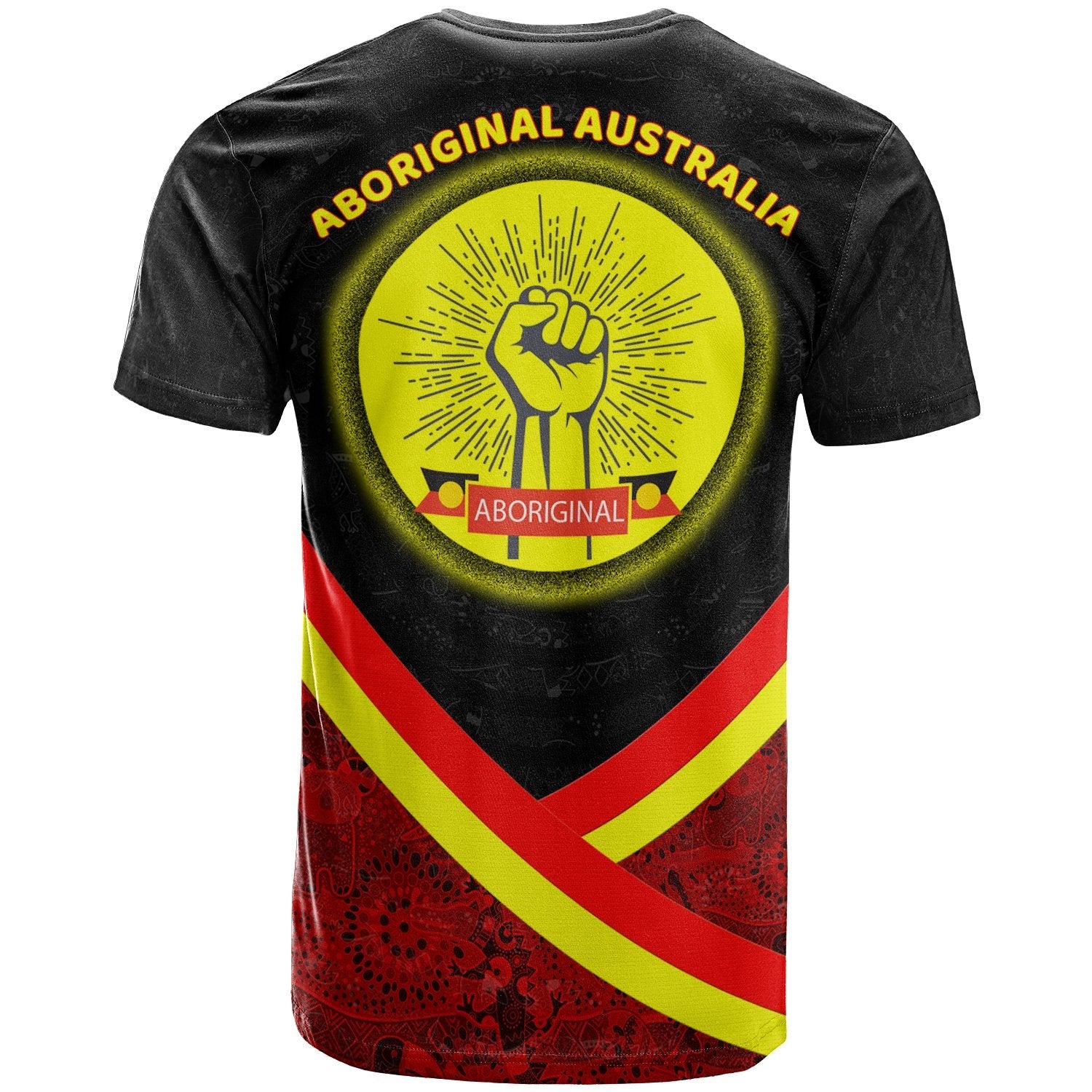 (Custom) TShirt - Aboriginal Flag And Animals Pattern - Vibe Hoodie Shop