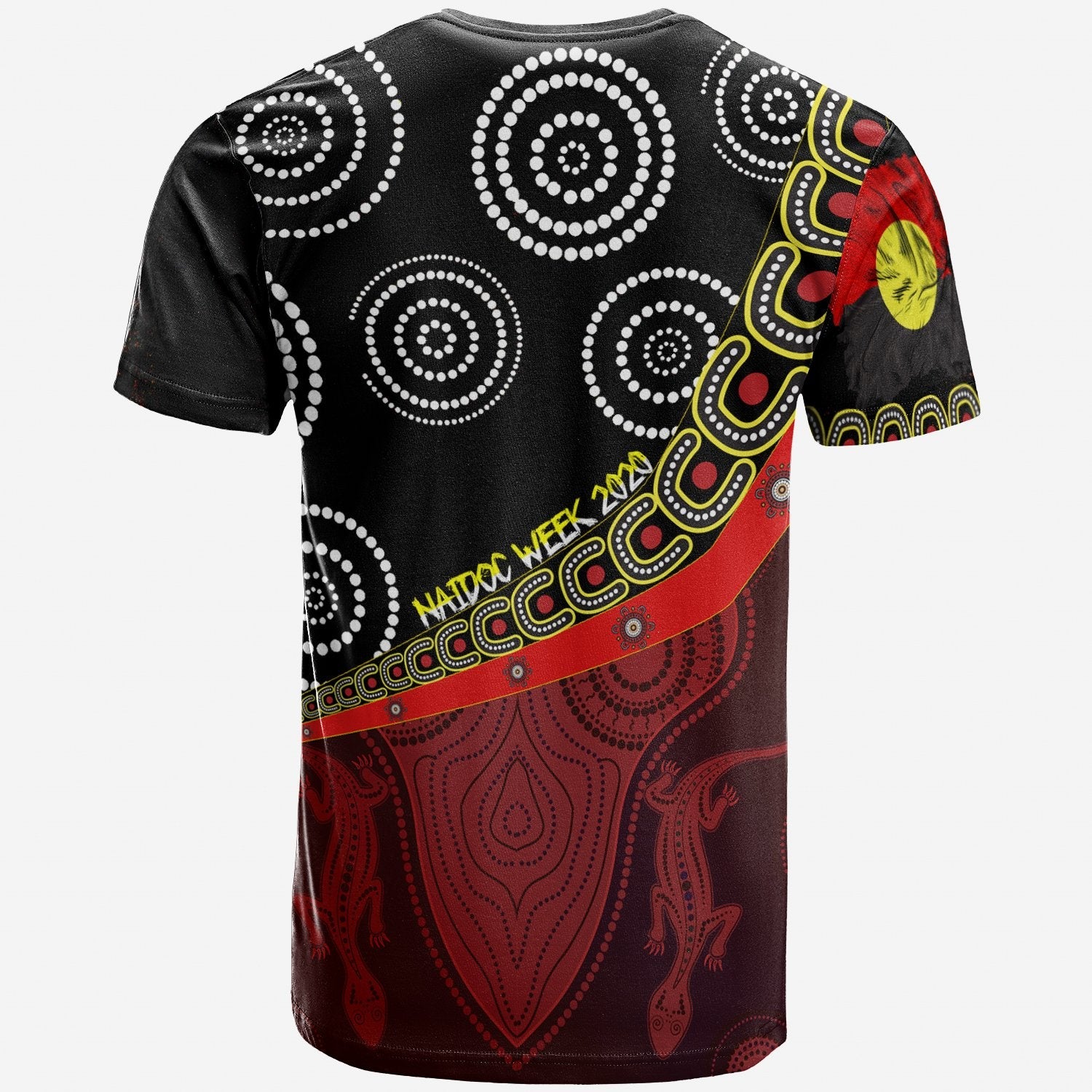 T shirts - Aboriginal Flags and Dot Acrylic Paint Style NAIDOC - Unisex - Vibe Hoodie Shop