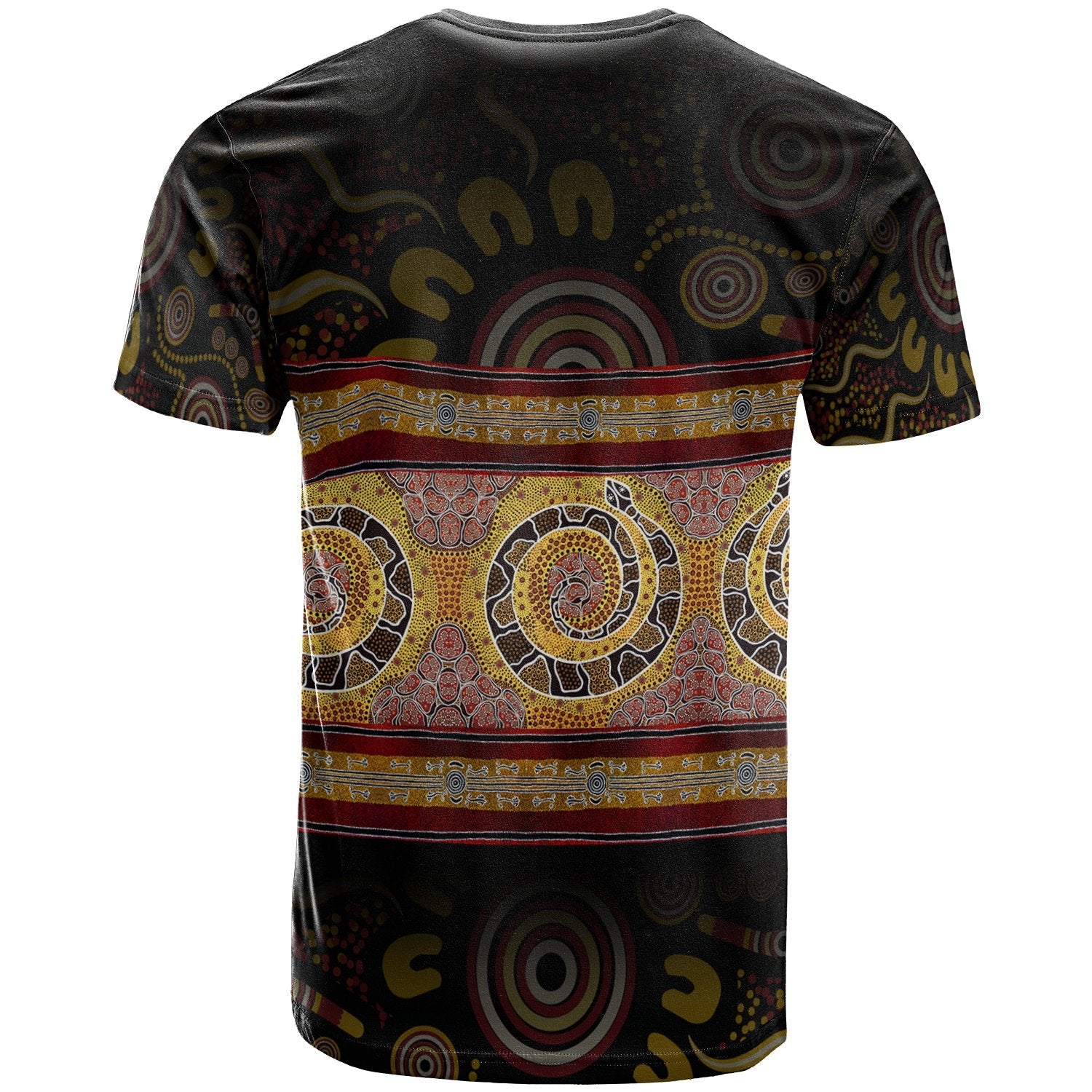 Aboriginal Custom T shirt - Snake Dot Panting Art - Vibe Hoodie Shop