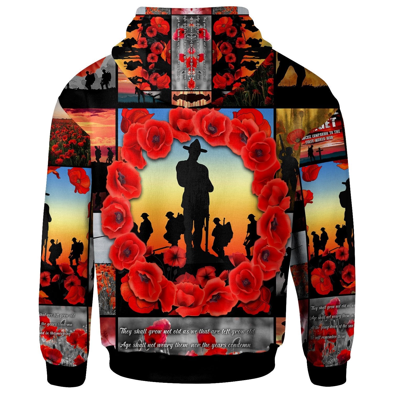 ANZAC Zip - Up Hoodie - Always Remember Australia's Soldiers - Vibe Hoodie Shop