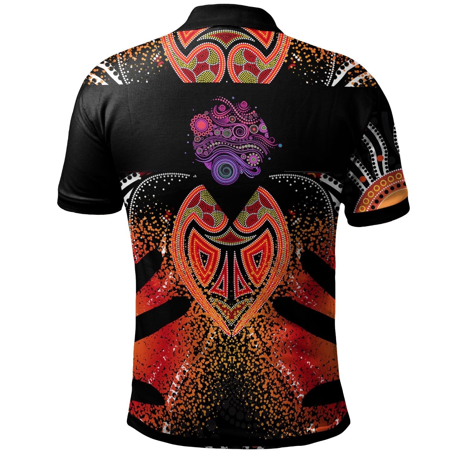 Aussie Aboriginal Polo Shirt With Turtle - Vibe Hoodie Shop