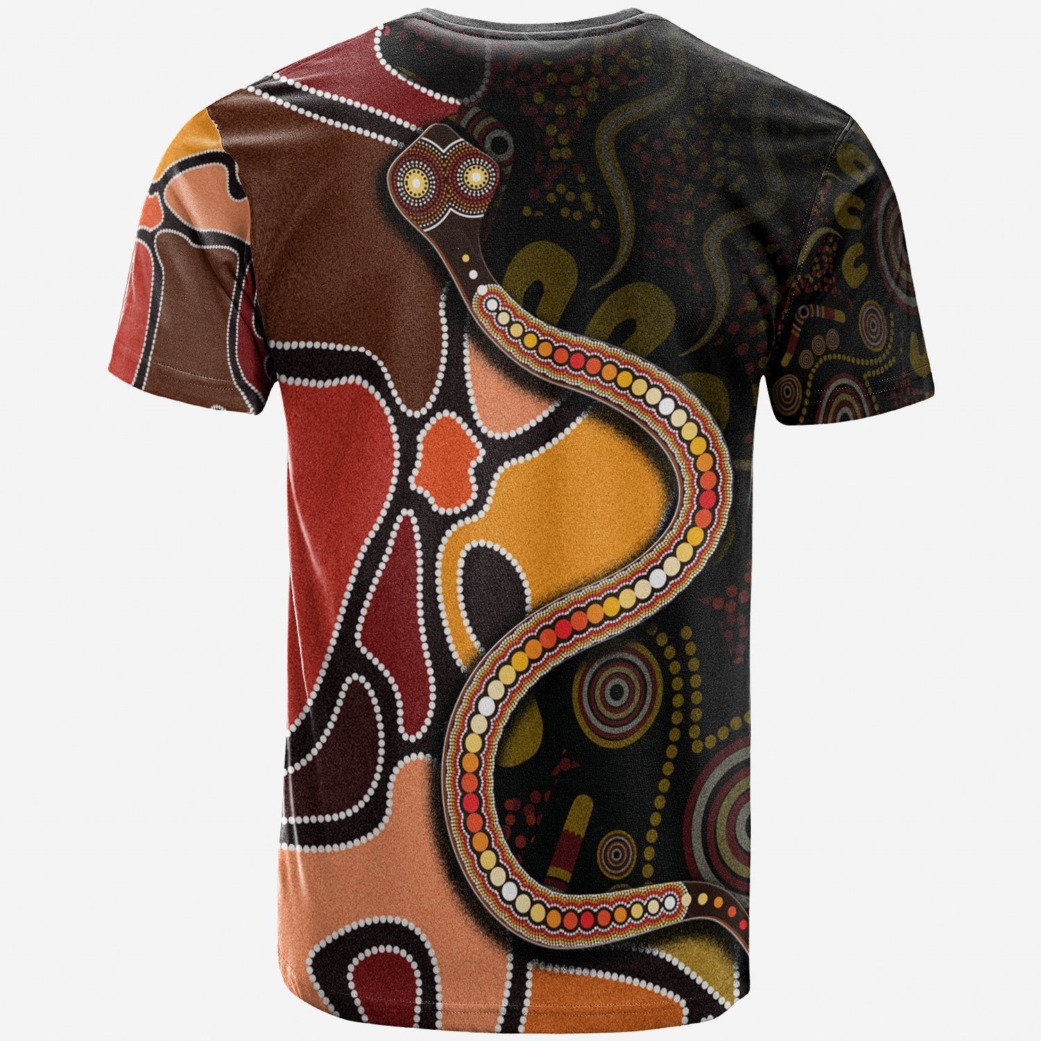 T shirts - Aboriginal Snake With Dot Painting - Vibe Hoodie Shop