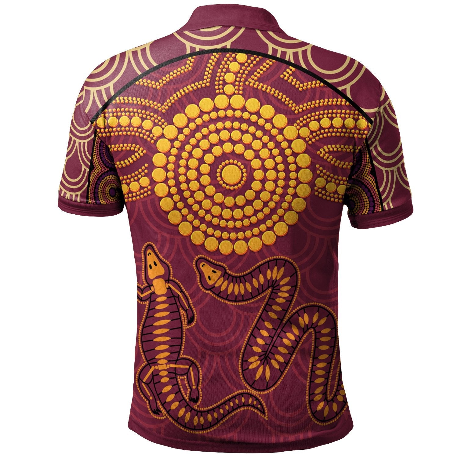 Aboriginal Polo Shirt - Aboriginal Snake And Alligator - Vibe Hoodie Shop