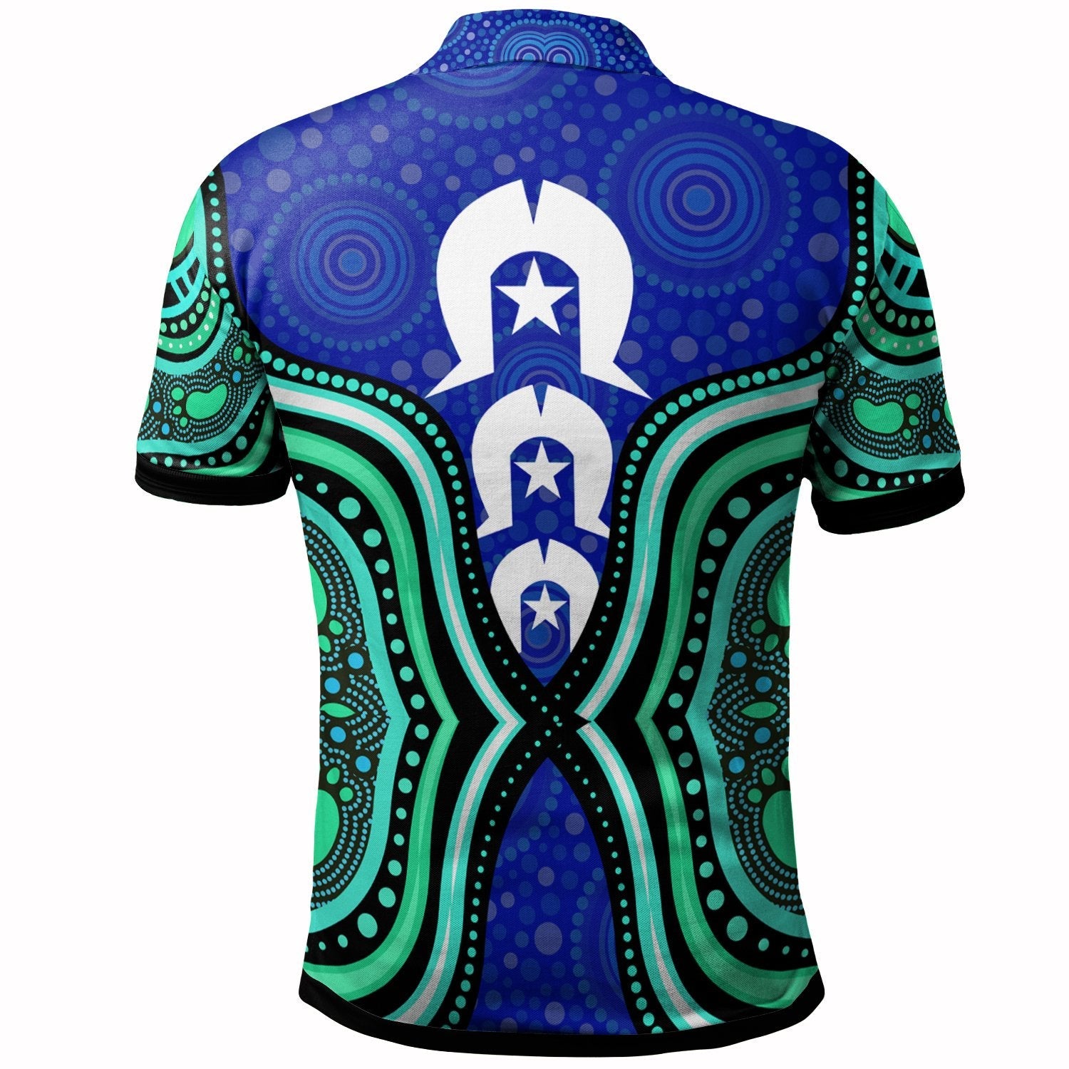 Torres Strait Polo Shirt - Torres Strait Symbol And Aboriginal Patterns - Vibe Hoodie Shop