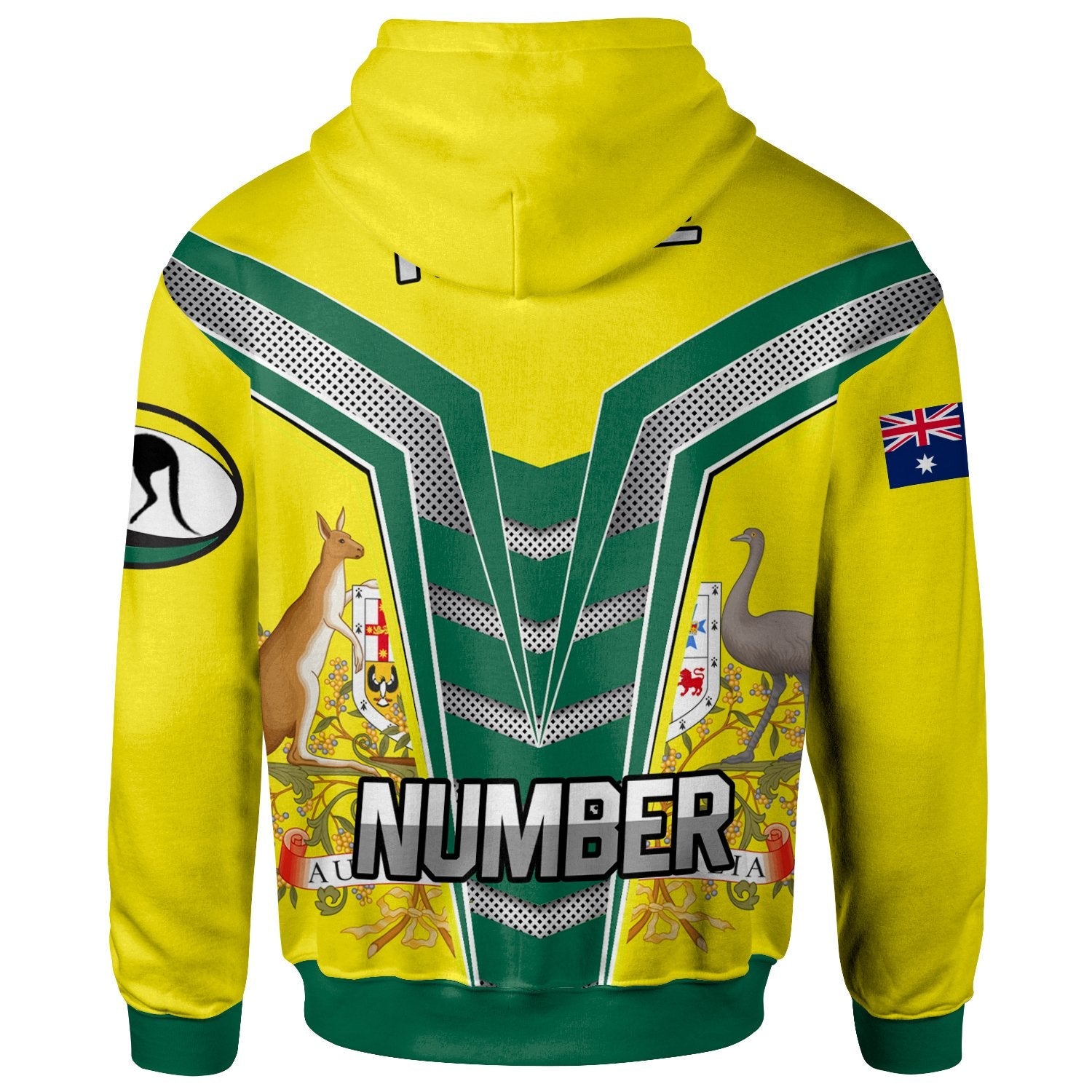 (Custom) Zip - Up Hoodie - The Rugby Championship - Rugby Australia - Vibe Hoodie Shop