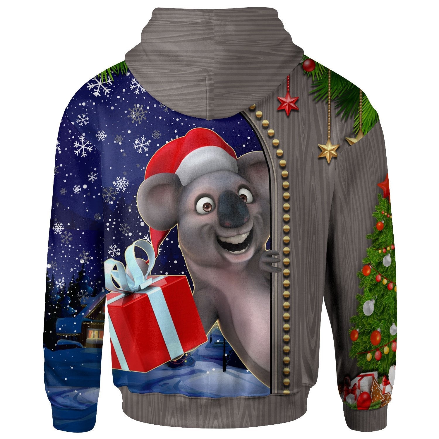 Christmas Zip - Up Hoodie - Fun Koala Christmas - - Vibe Hoodie Shop